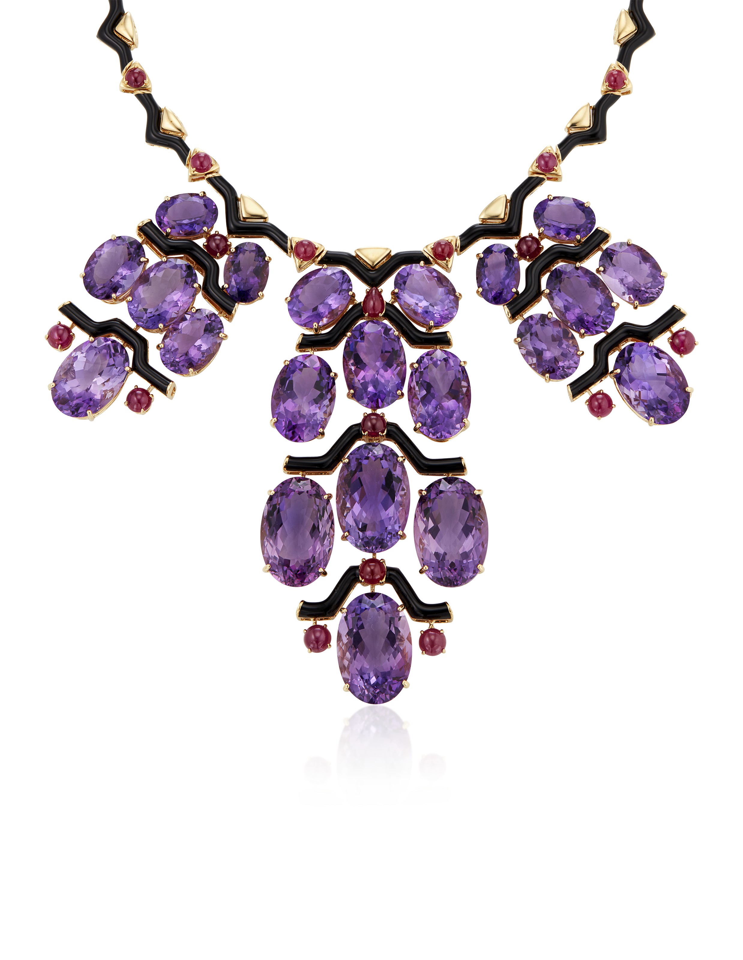 Amethyst and ruby necklace hotsell