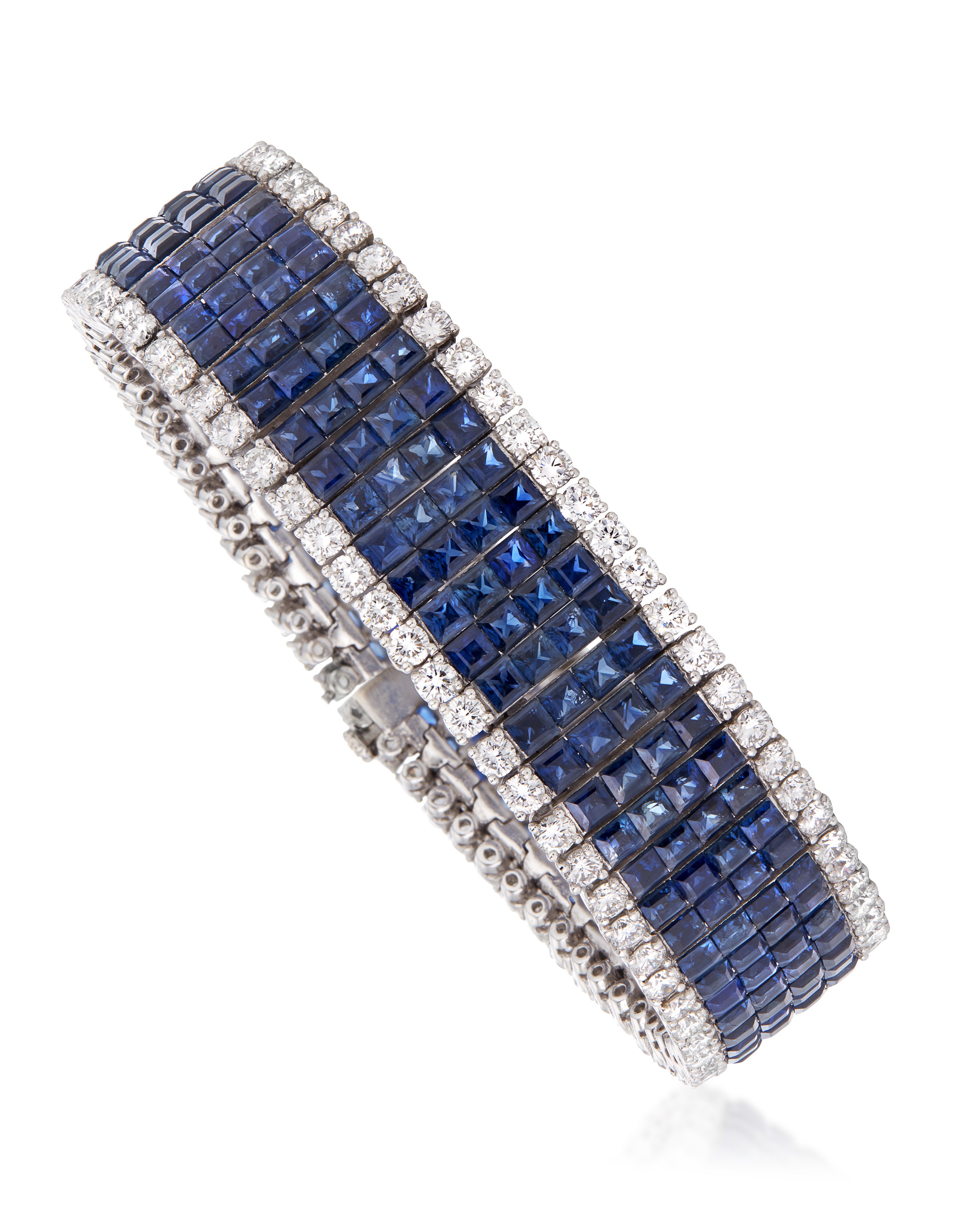 White sapphire bracelet white gold clearance