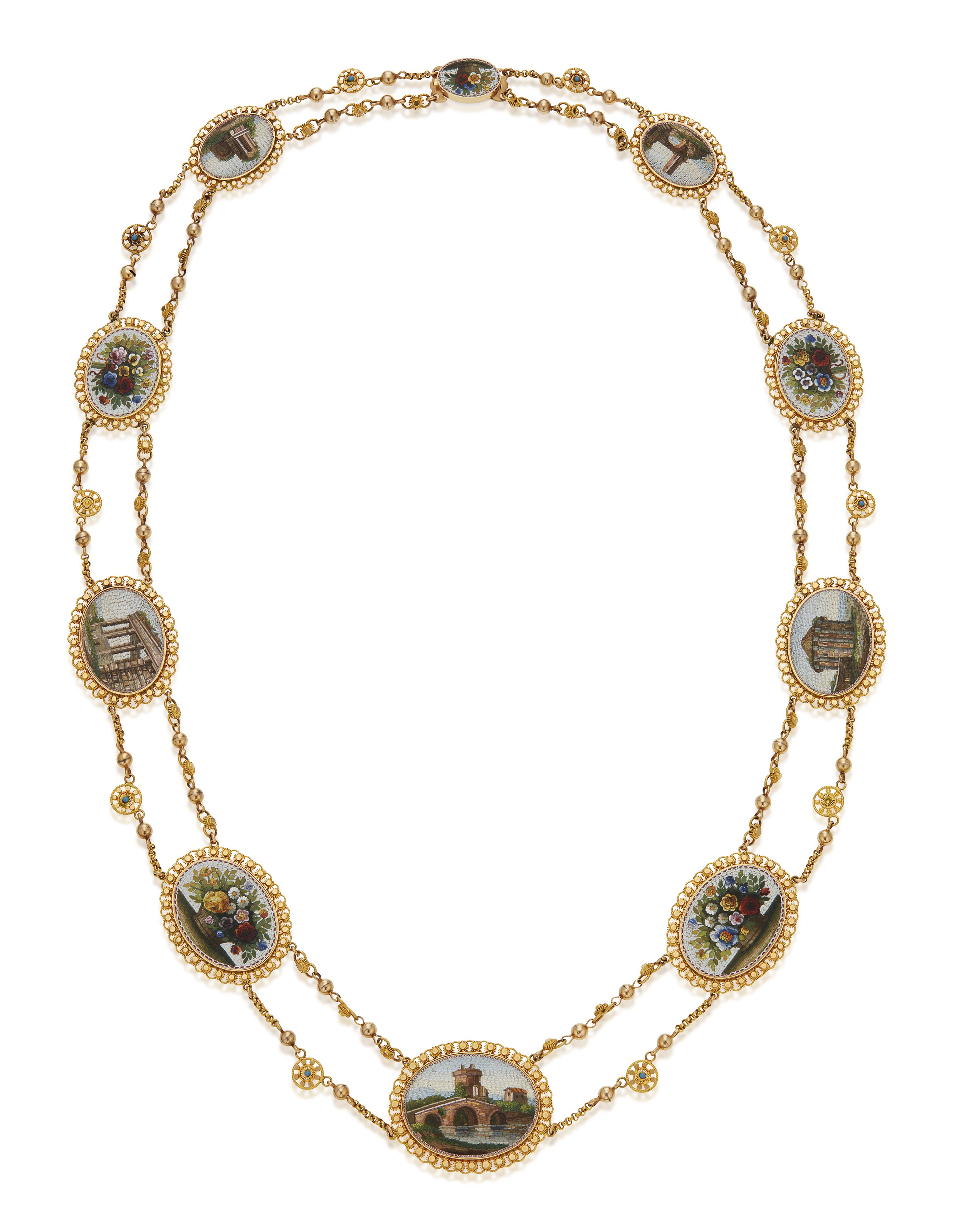 ANTIQUE MICRO-MOSAIC NECKLACE, | Christie's