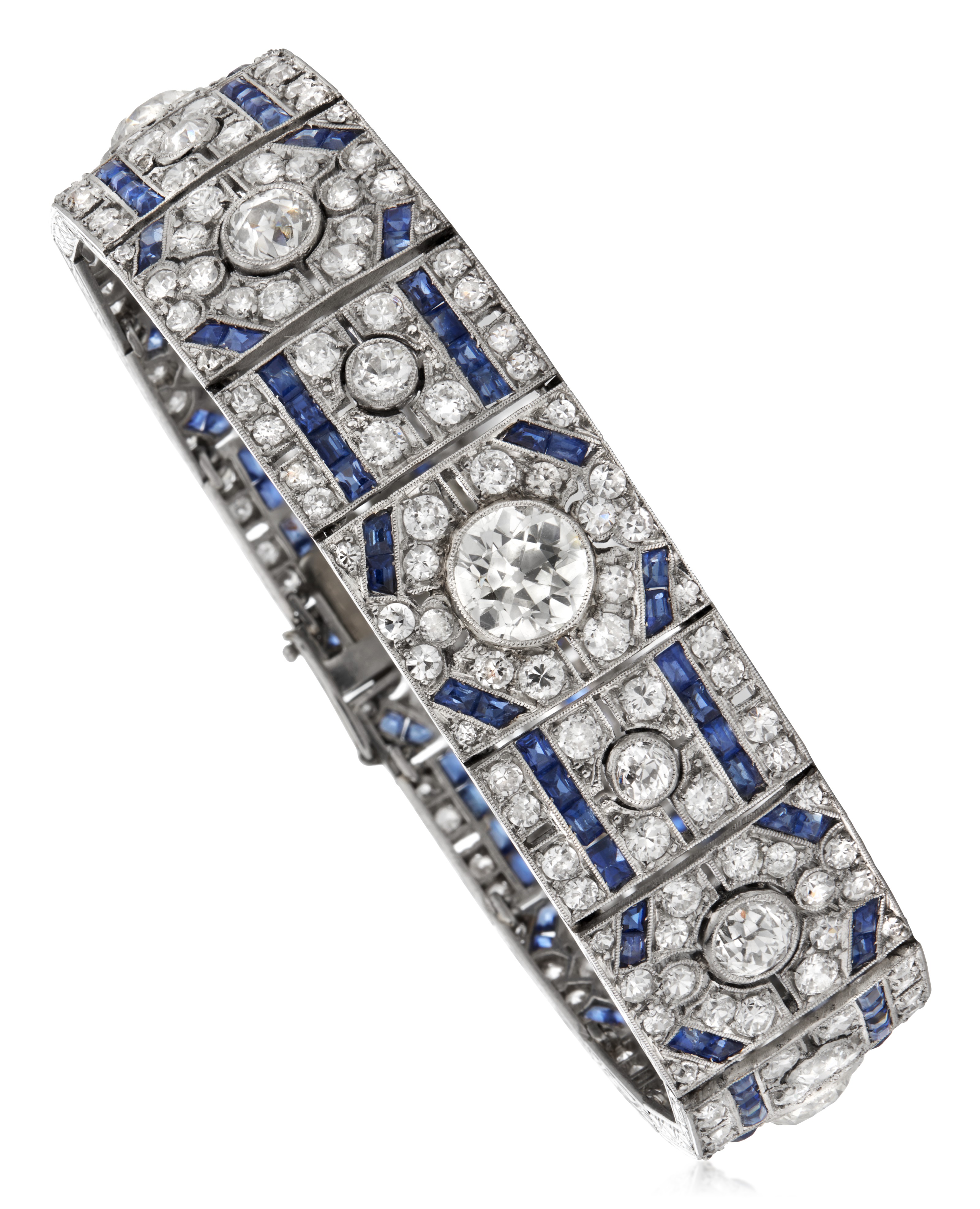 Art deco diamond discount and sapphire bracelet