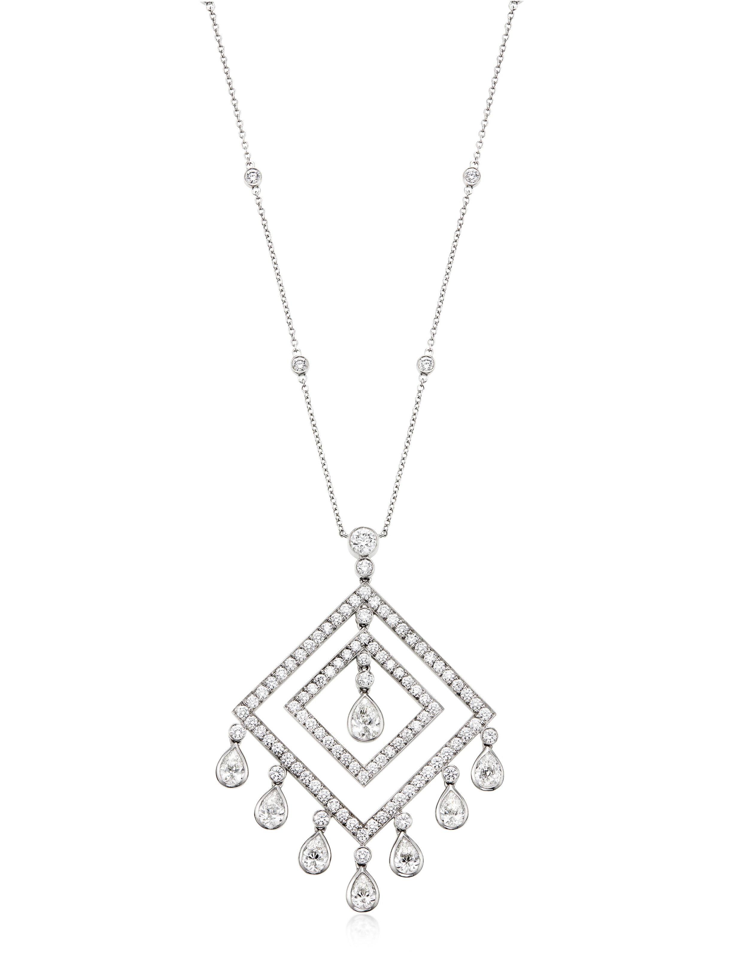 NO RESERVE TIFFANY CO. DIAMOND JAZZ DROP PENDANT NECKLACE