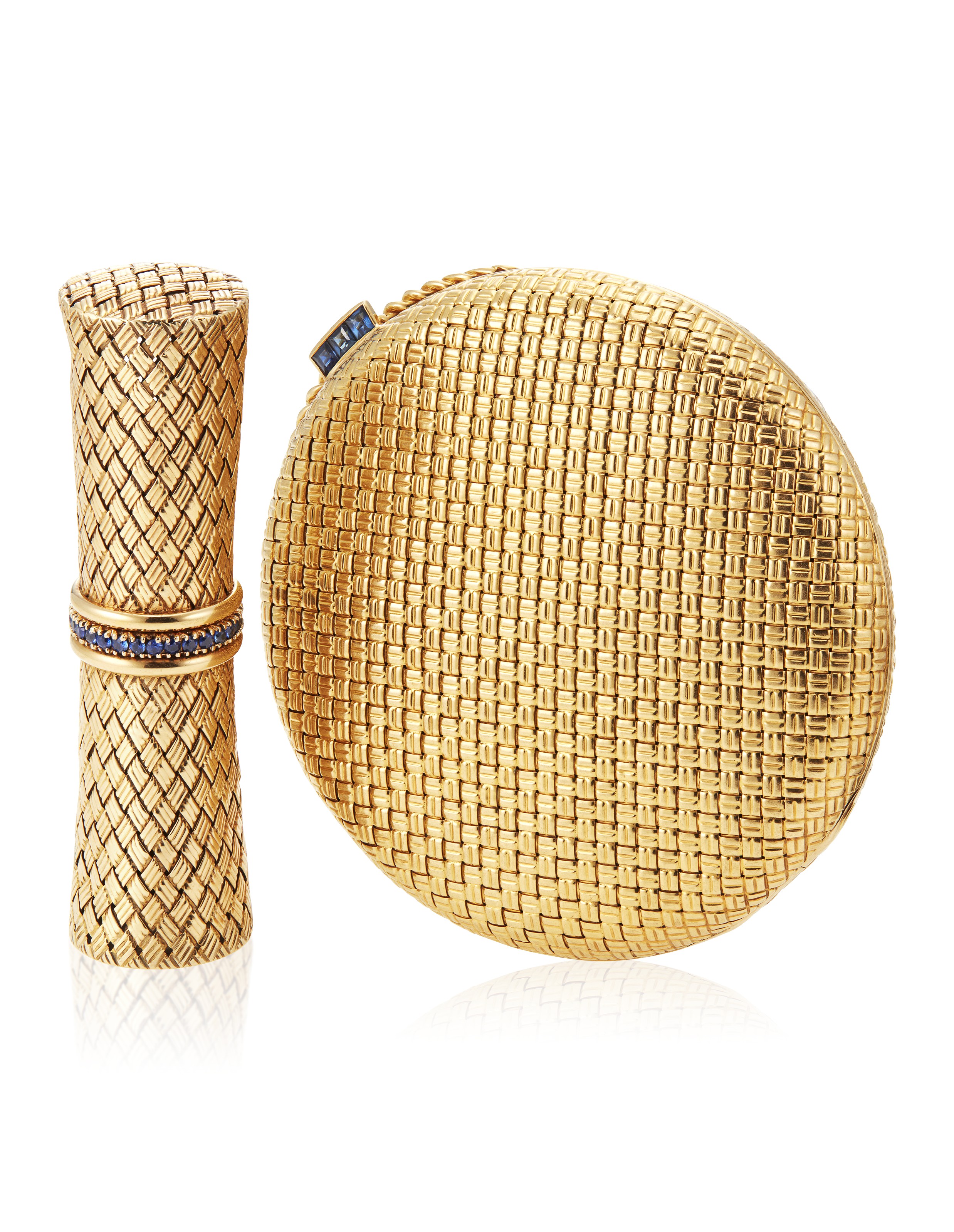 VAN CLEEF & ARPELS GROUP OF SAPPHIRE AND GOLD ACCESSORIES