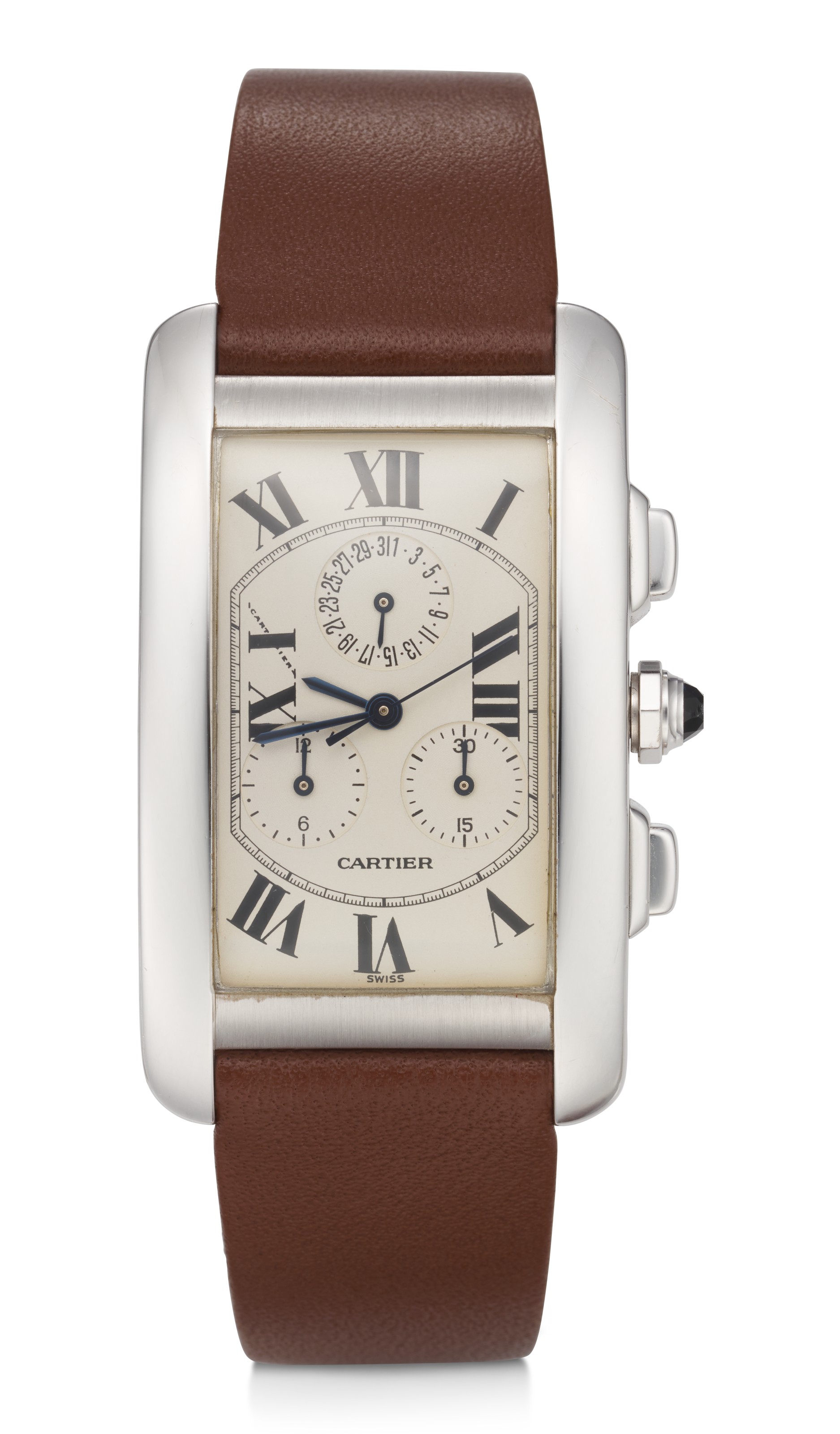 CARTIER, TANK AMERICAINE, WHITE GOLD, CHRONOGRAPH, 2312