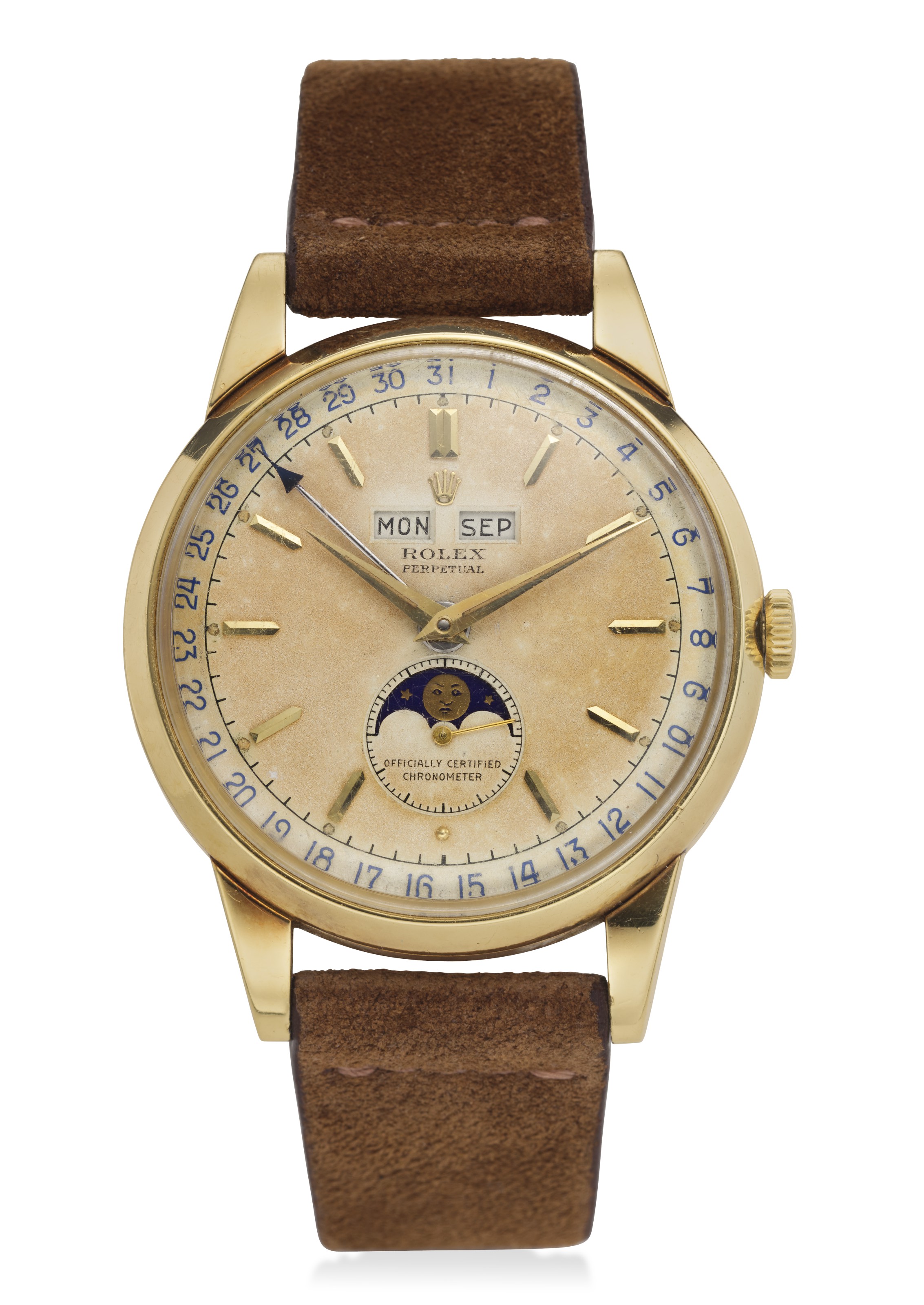 Rolex Triple Calendar Moonphase Padellone 8171 Pink Gold For 300,000