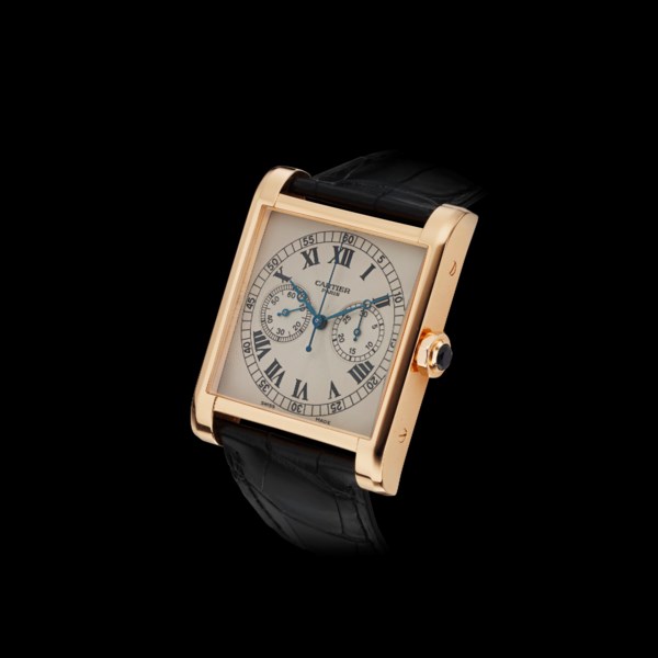 CARTIER, COLLECTION PRIVEE TANK CHRONOGRAPH MONOPUSHER, 18K PINK 