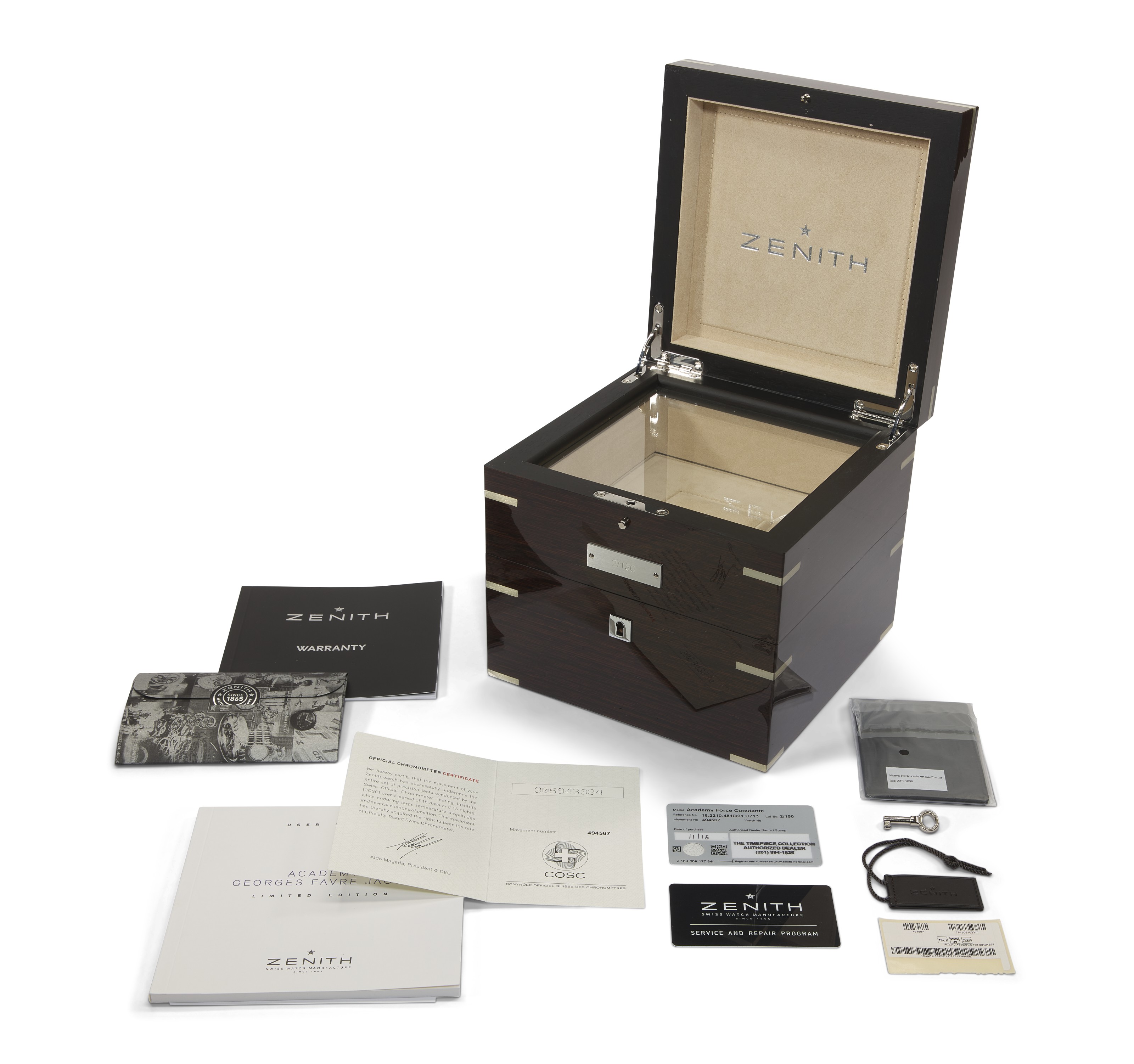 ZENITH, ACADEMY GEORGES FAVRE-JACOT 150TH ANNIVERSARY, 18K