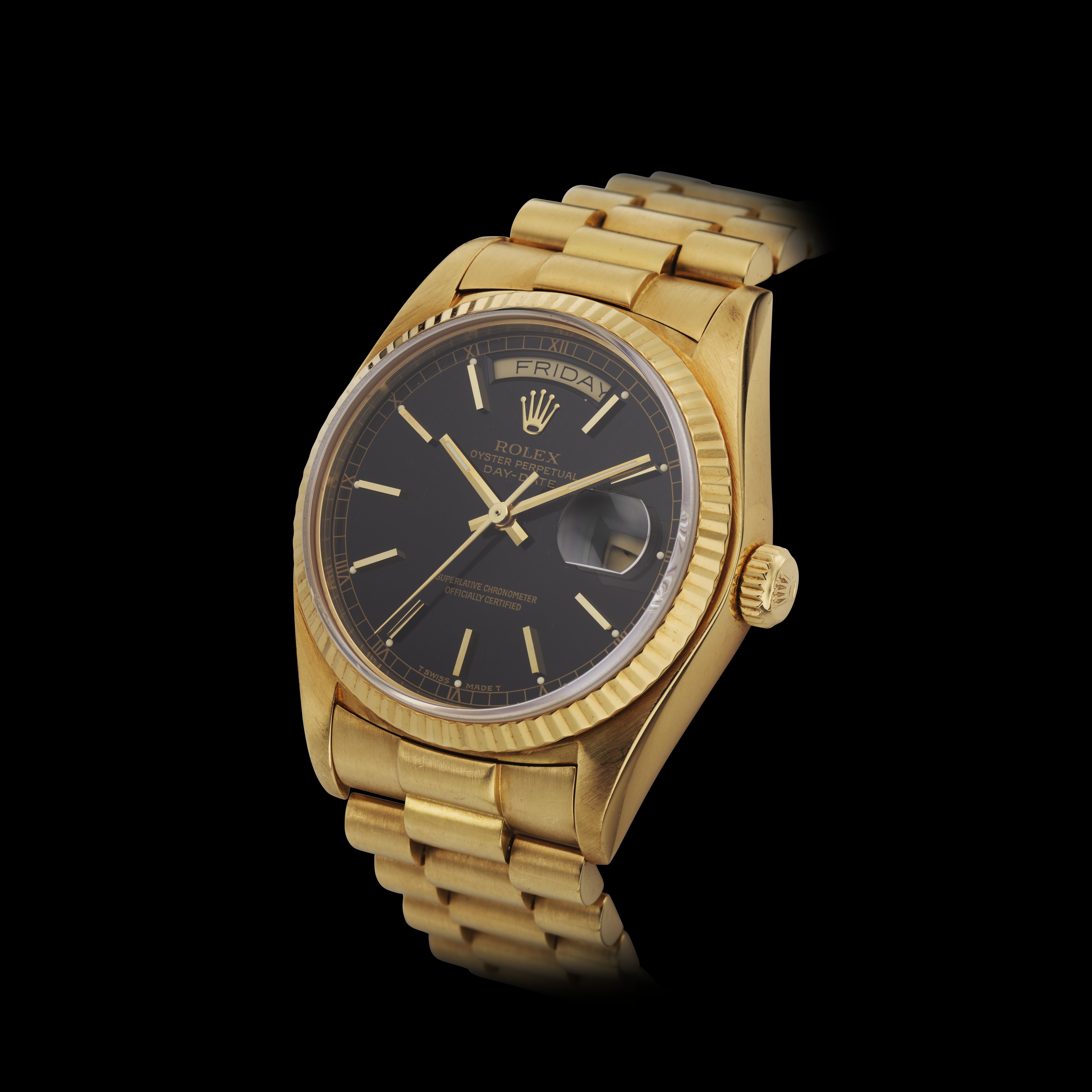ROLEX DAY DATE 18K YELLOW GOLD, REF. 18038, | Christie's