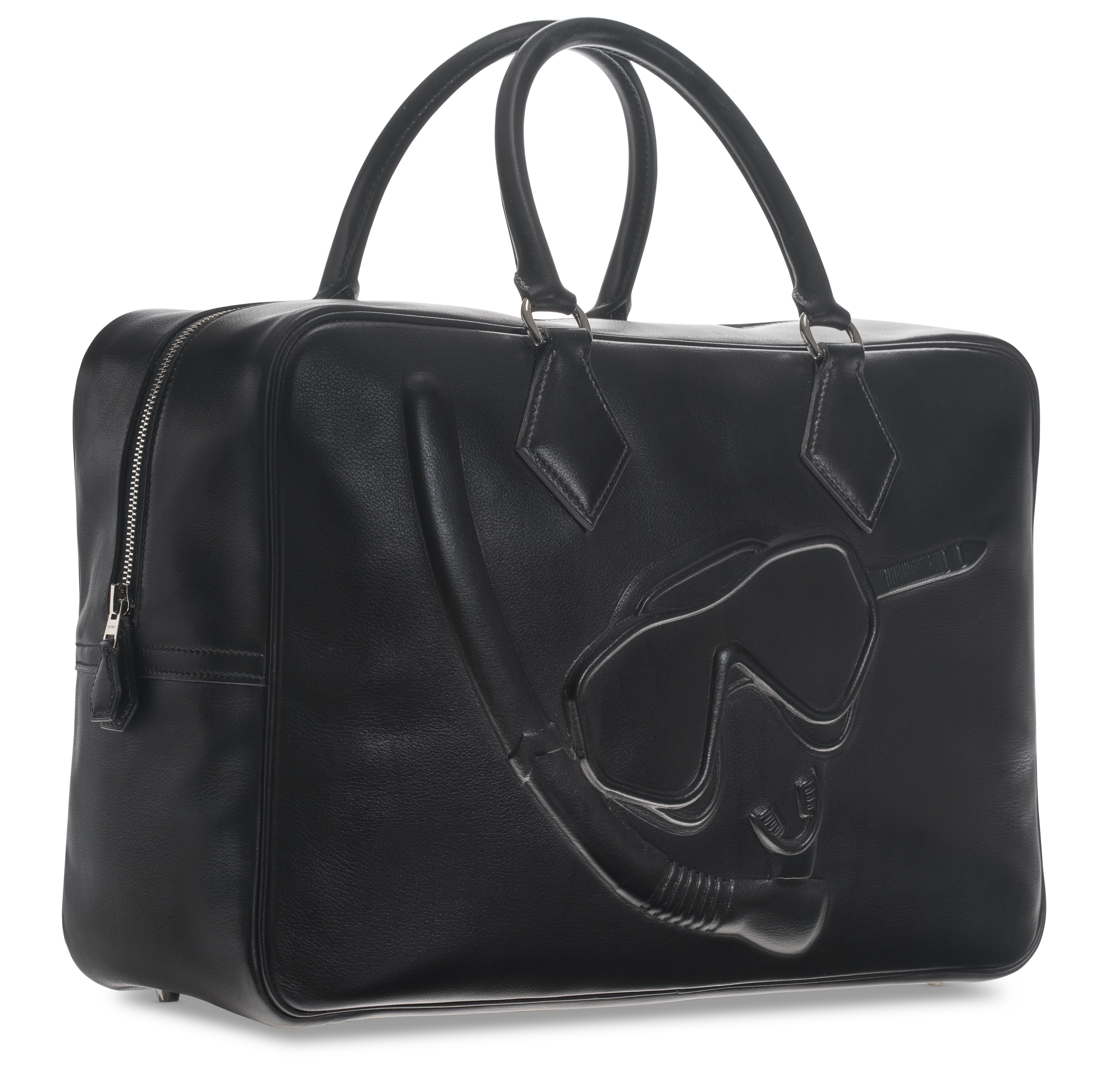A LIMITED EDITION BLACK EVERGRAIN LEATHER DR. NO PLUME FOURRE-TOUT