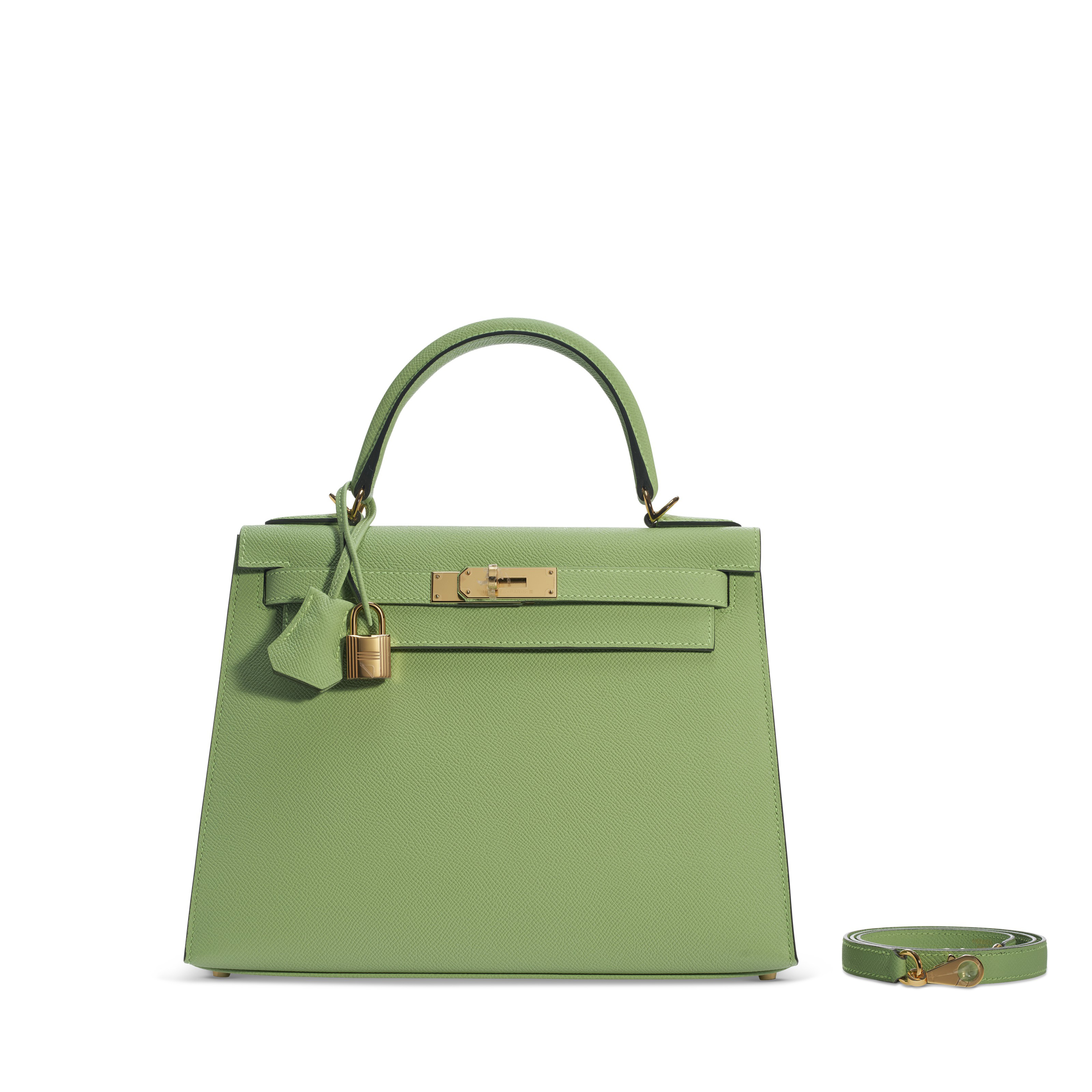 HERMES Evercolor Kelly Retourne 28 Vert Criquet 610590