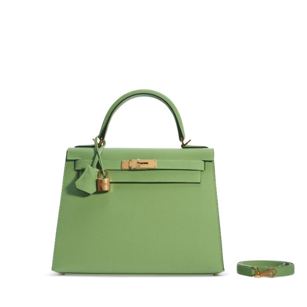 Hermes Kelly Sellier 28 Bag Vert Anglais Epsom Leather with Gold