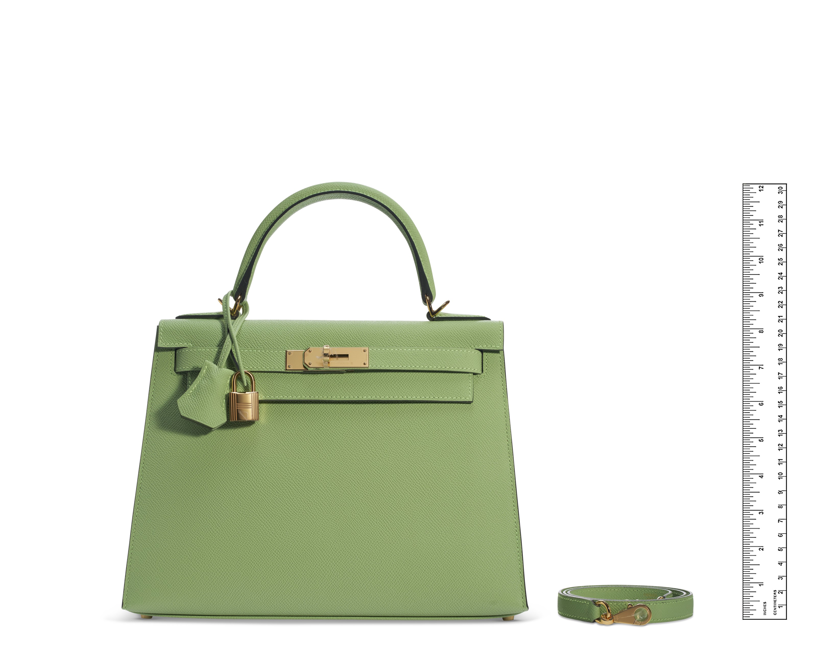 Hermes Mini Kelly 20 Sellier Vert Criquet Epsom Palladium Hardware -  Vendome Monte Carlo