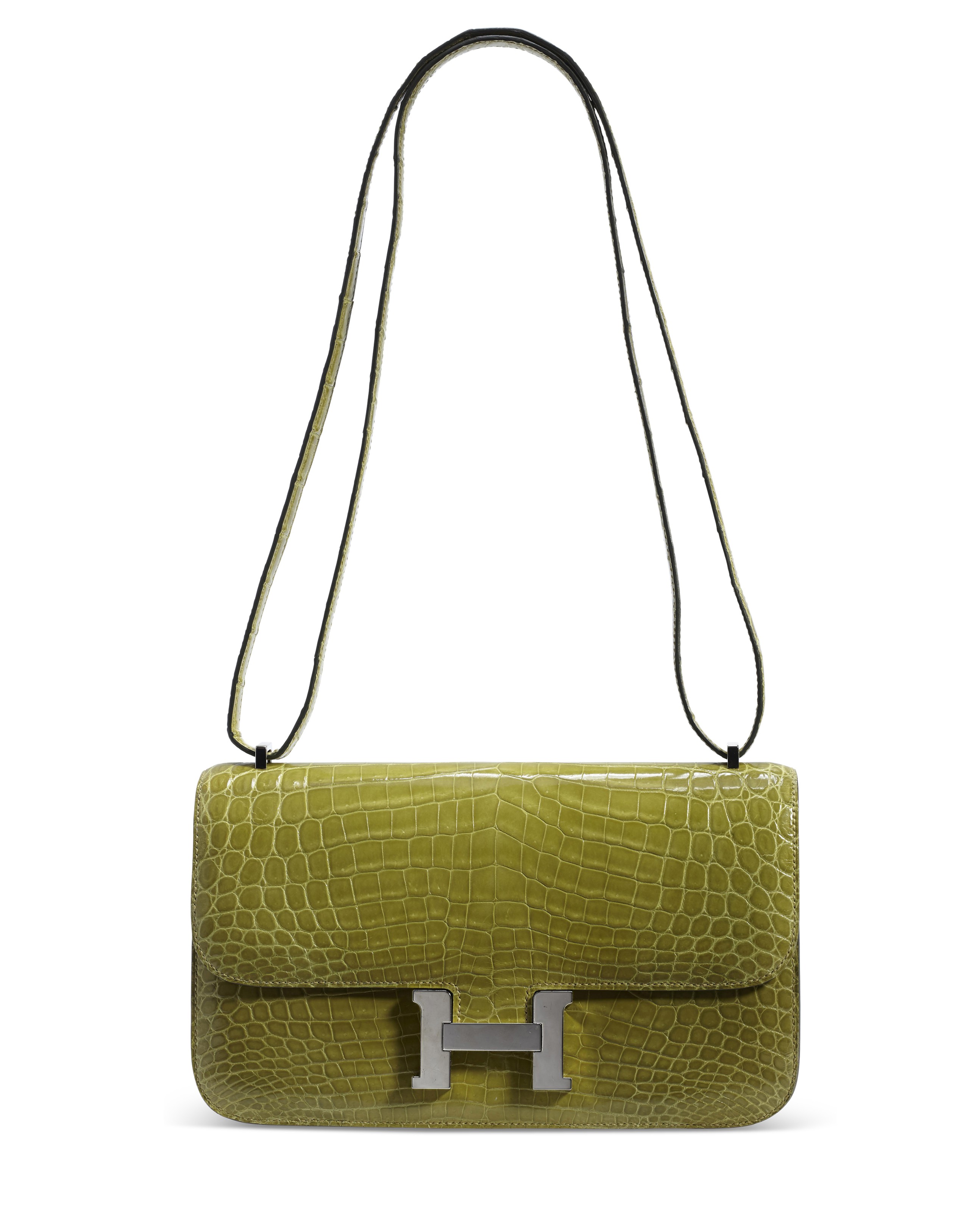 A SHINY VERT ANIS NILOTICUS CROCODILE CONSTANCE ÉLAN WITH