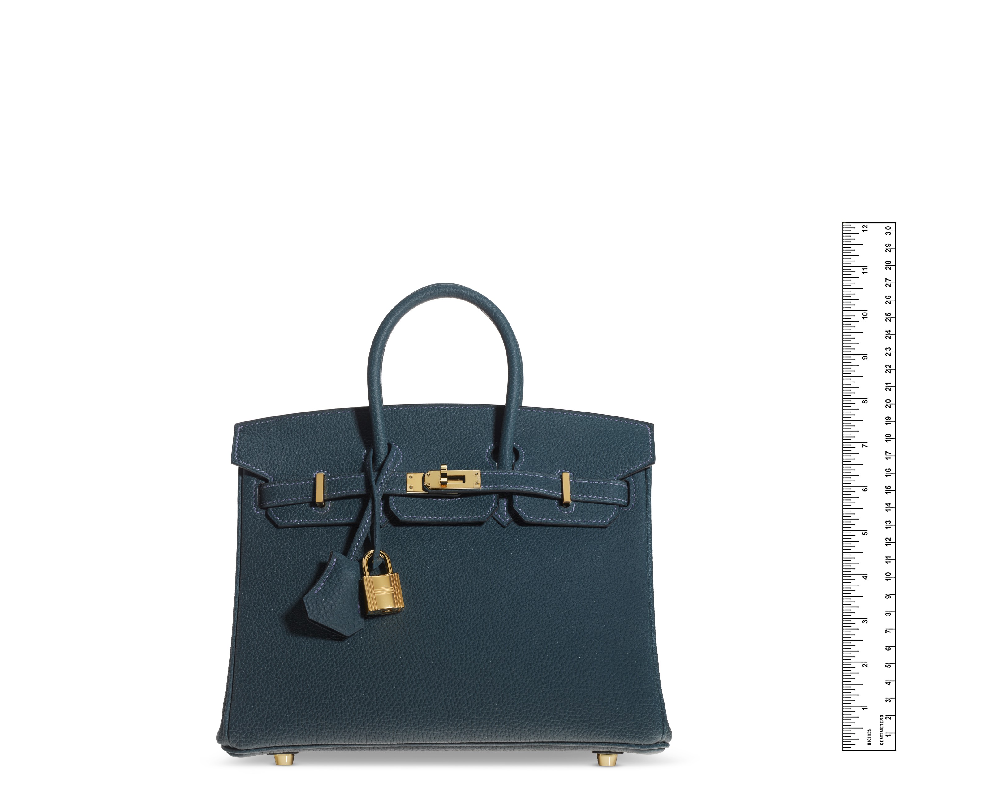 A VERT ROUSSEAU TOGO LEATHER BIRKIN 25 WITH GOLD HARDWARE, HERMÈS