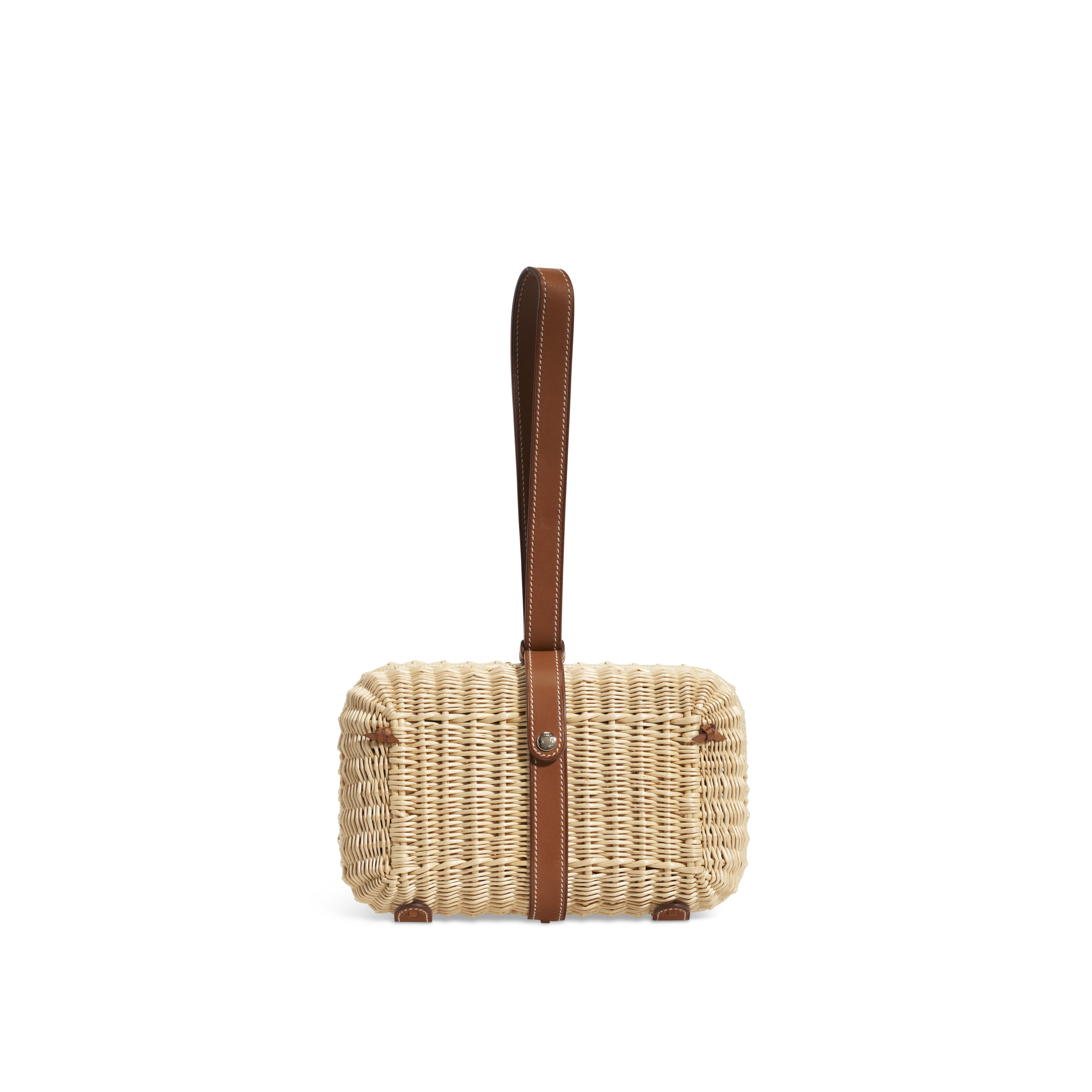 A LIMITED EDITION NATUREL BARÉNIA LEATHER & OSIER PICNIC CLUTCH, HERMÈS