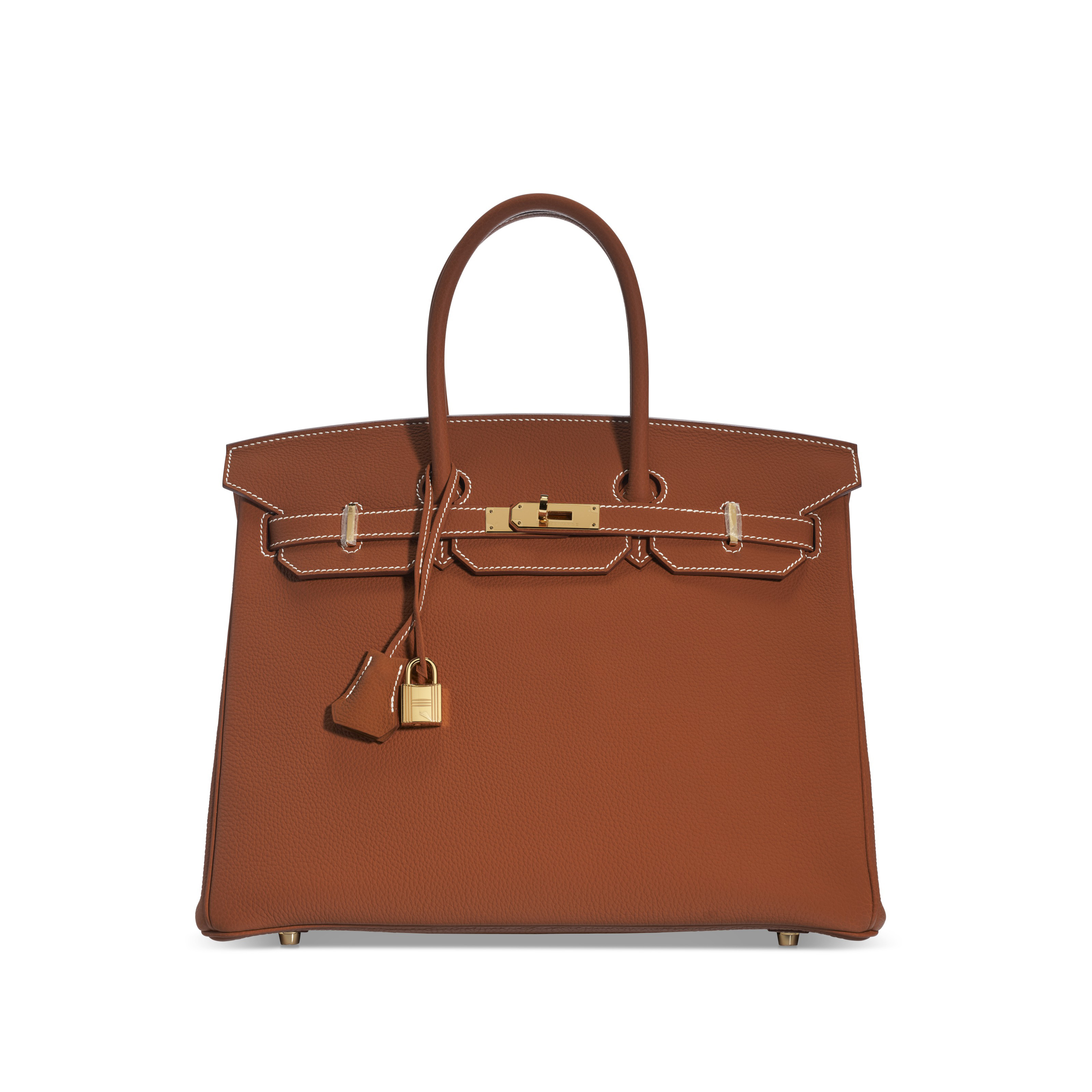 A COGNAC OSTRICH BIRKIN 40 WITH GOLD HARDWARE, HERMÈS, 1995