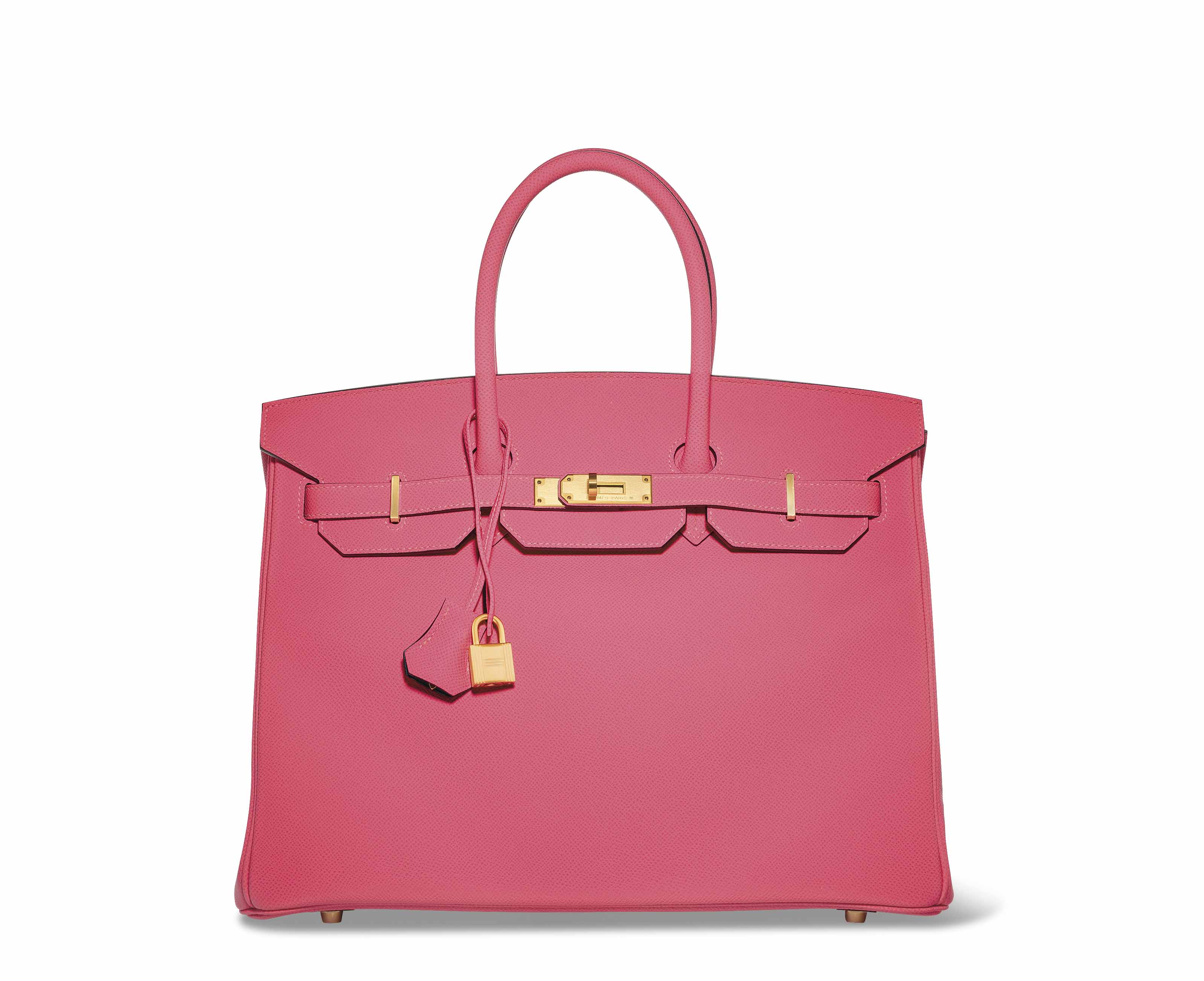 Hermes HAC Birkin Bag Rouge H Courchevel with Gold Hardware 32