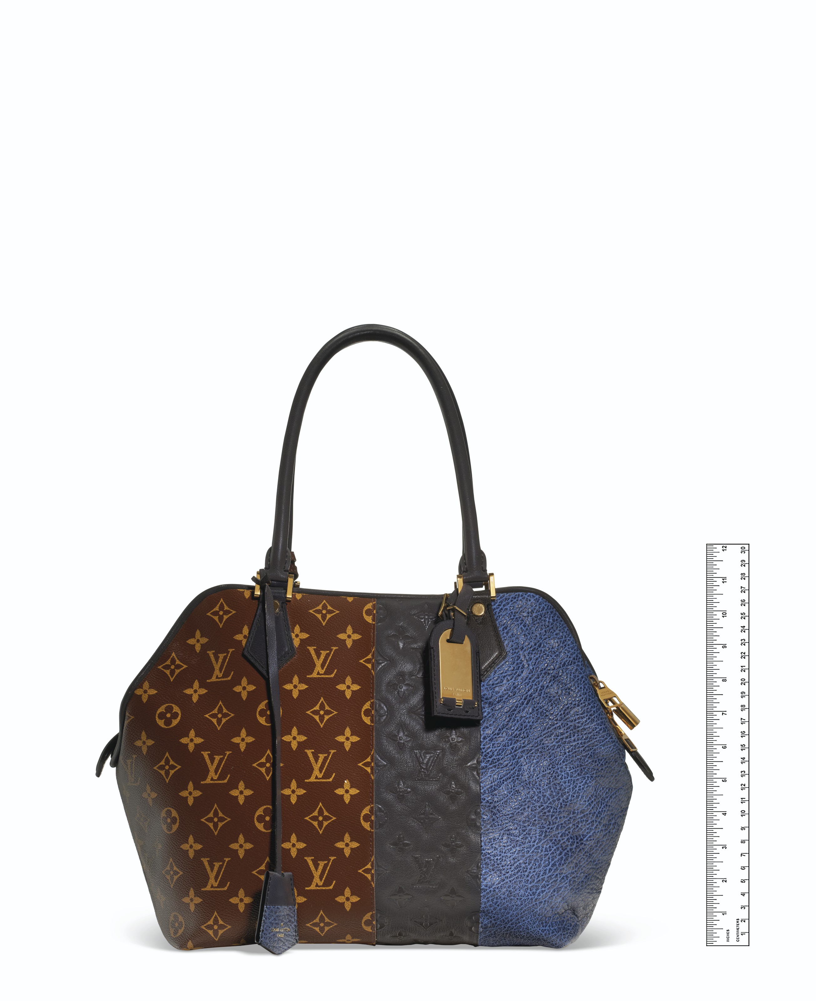 Blue and brown sales tote bag