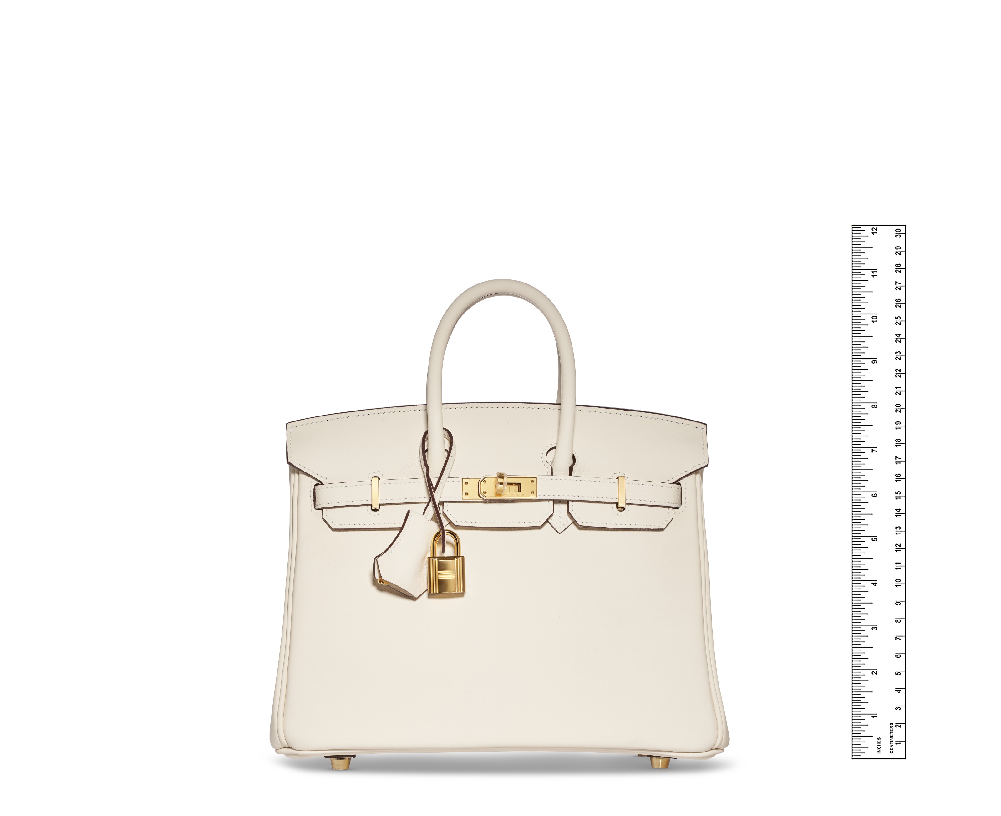 A NATA SWIFT LEATHER BIRKIN 25 WITH GOLD HARDWARE, HERMÈS, 2021