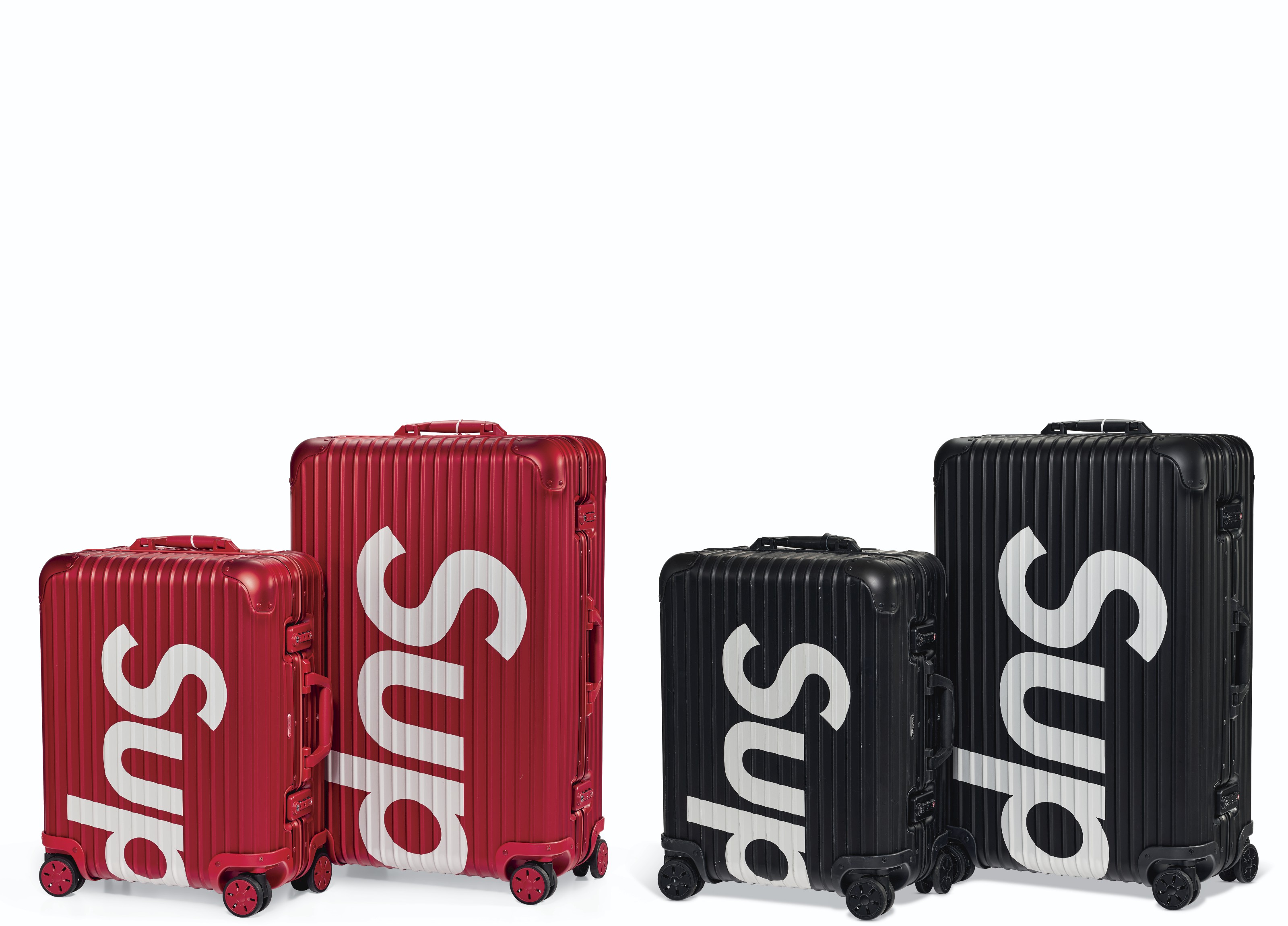 A SET OF FOUR: LIMITED EDITION RED & BLACK ALUMINUM TOPAS 82L