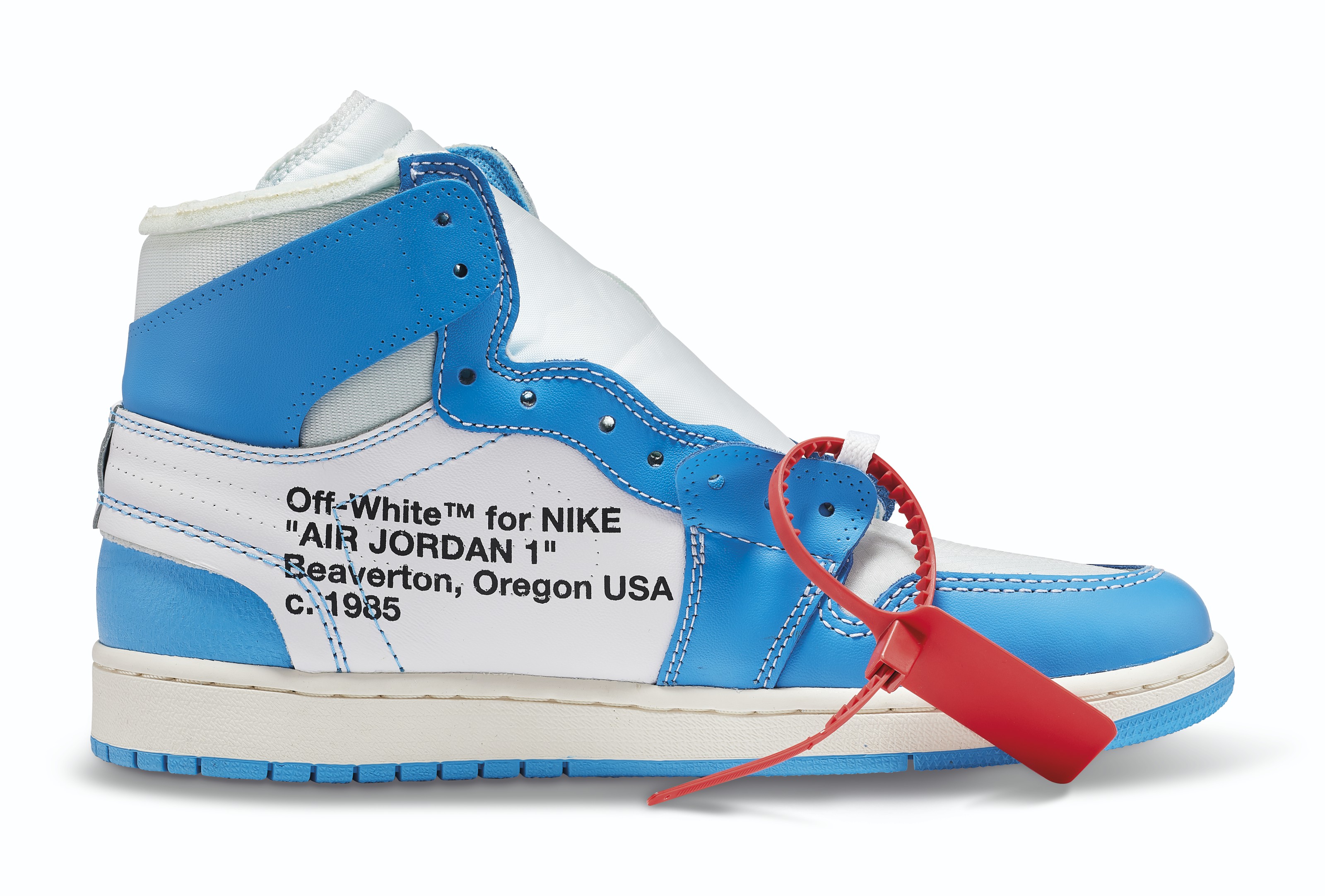 A Pair Of Virgil Abloh Off White X Air Jordan 1 High Unc Sneakers Nike X Off White Christie S