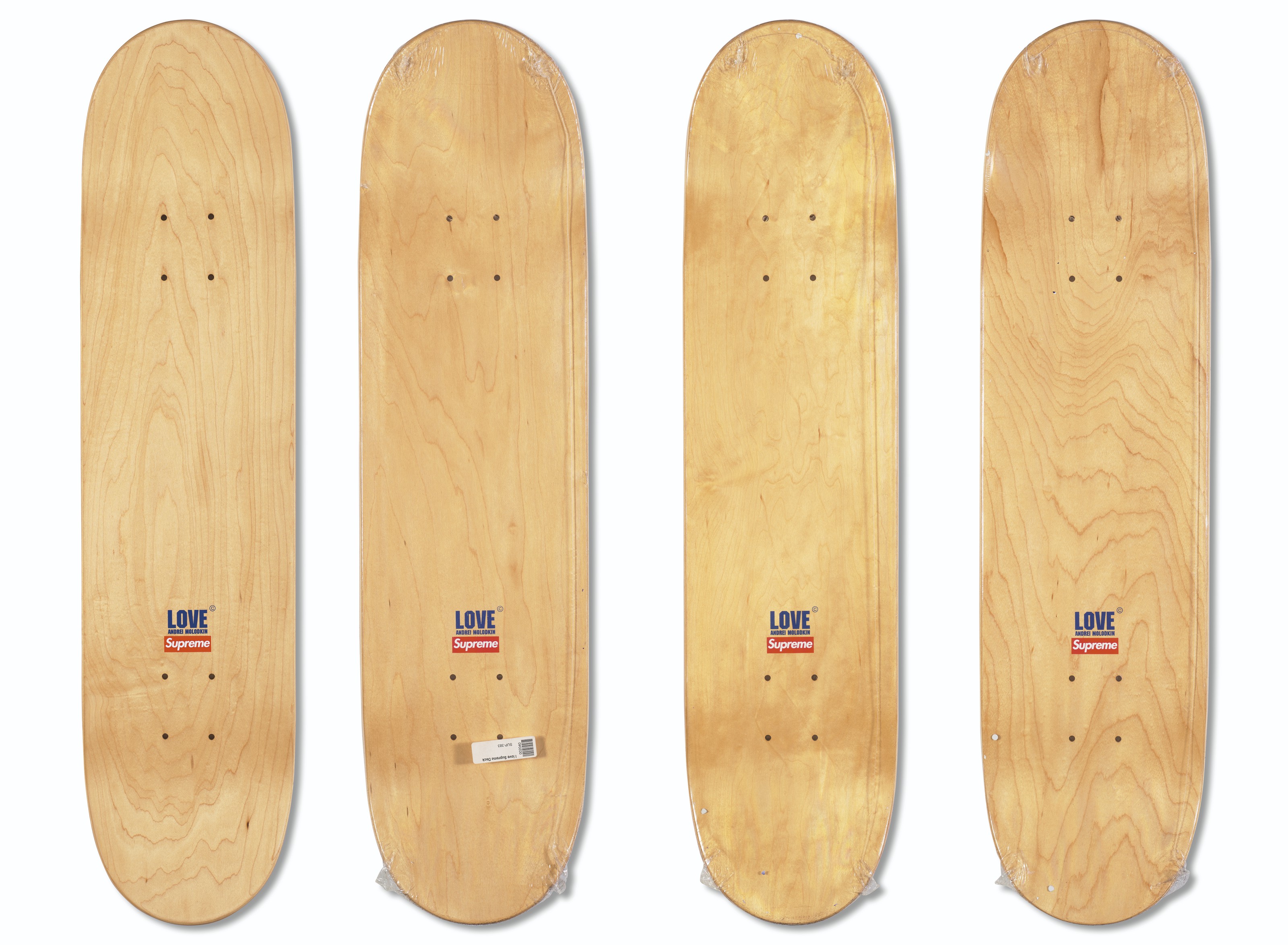 A SET OF FOUR ANDREI MOLODKIN SKATEBOARDS, SUPREME, 2004 | Christie