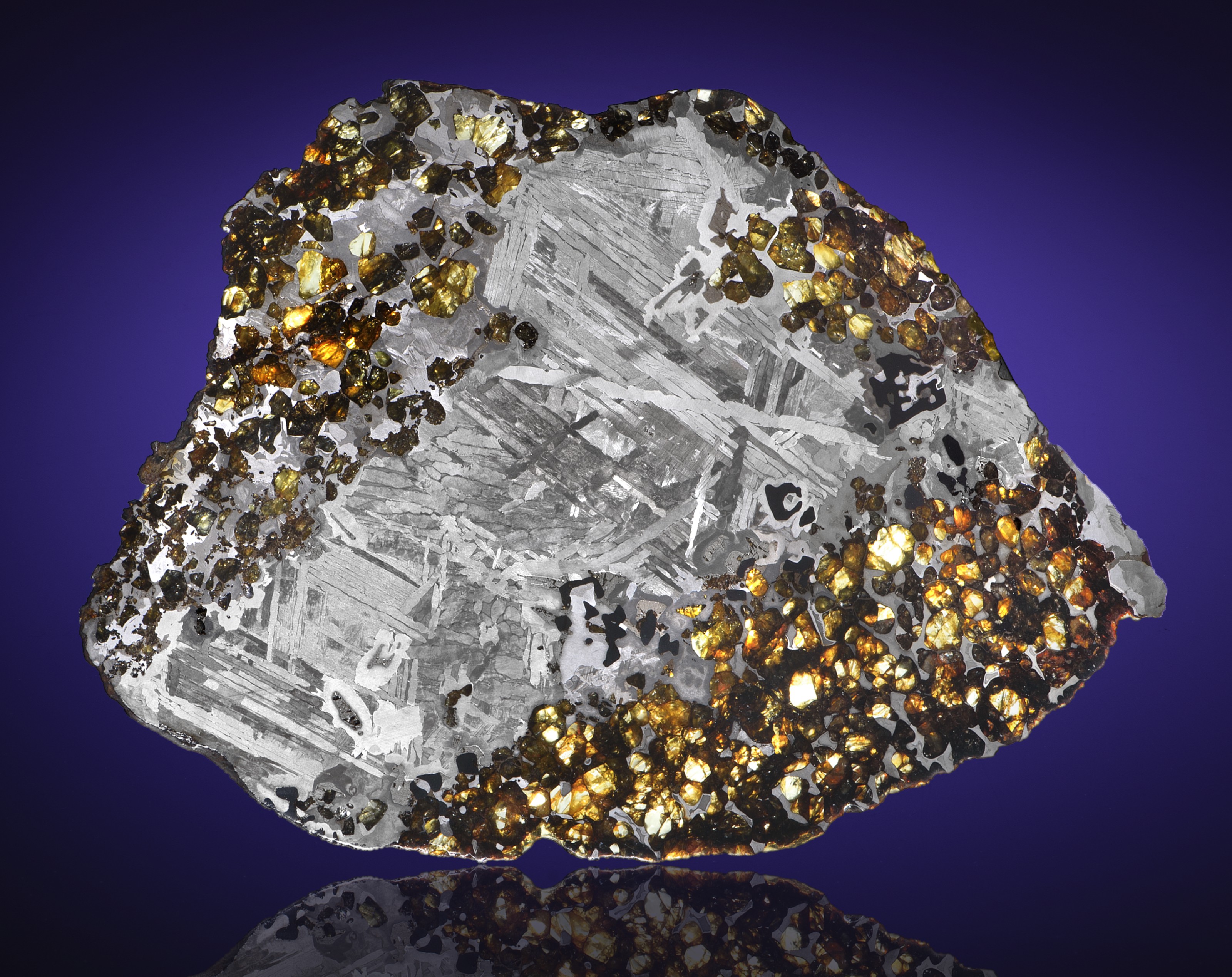 SPACE GEMS IN NATURAL IRON MATRIX FEATURED IN COMPLETE SLICE OF A ...