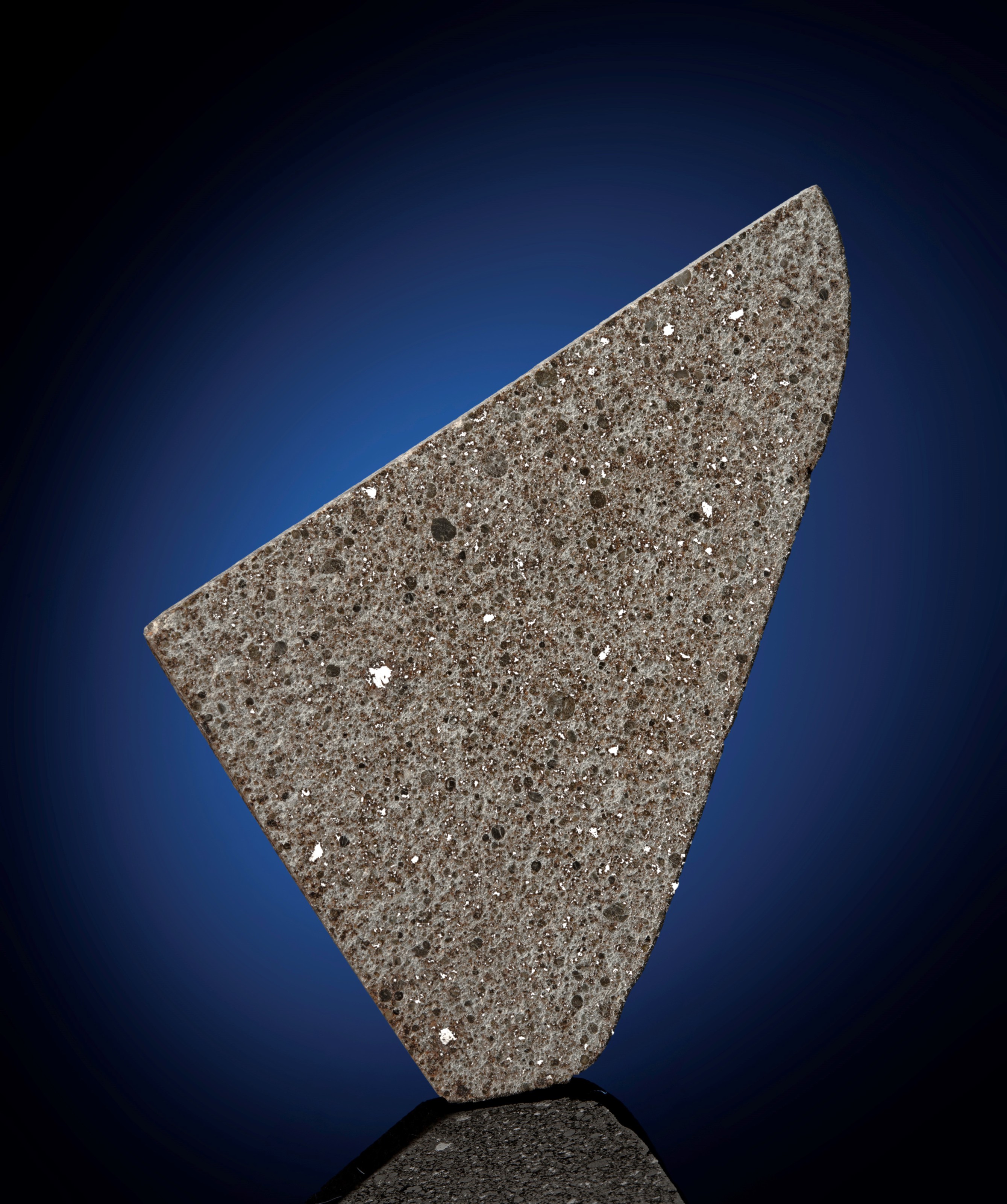 RARE INDONESIAN METEORITE — PARTIAL TJEREBON SLICE WITH CRUST