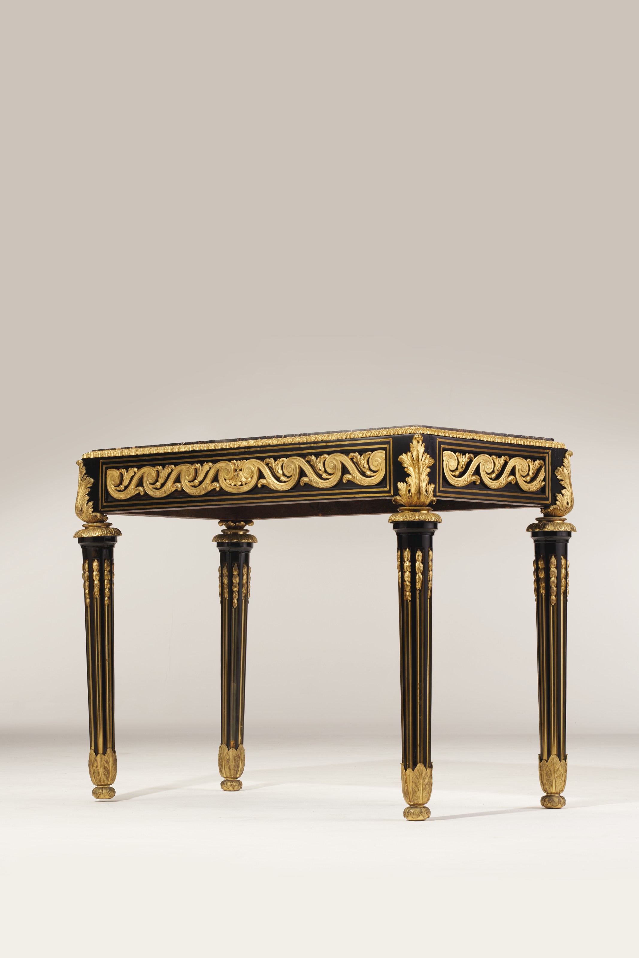 LOUIS XV ORMOLU-MOUNTED EBONY CENTER TABLE