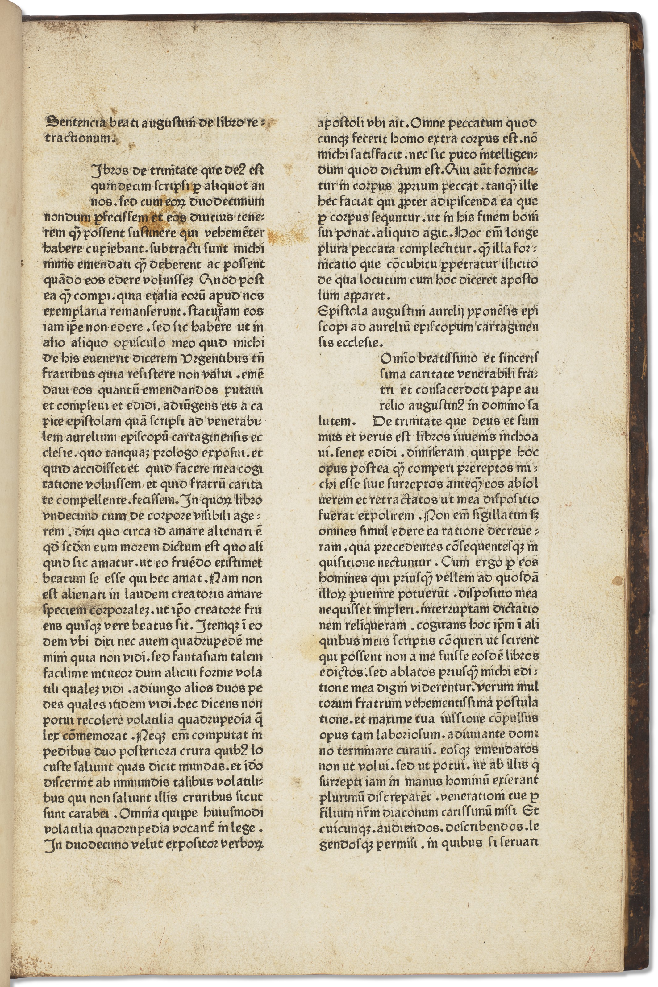 De trinitate, Saint Augustine, not after 1474 | Christie’s