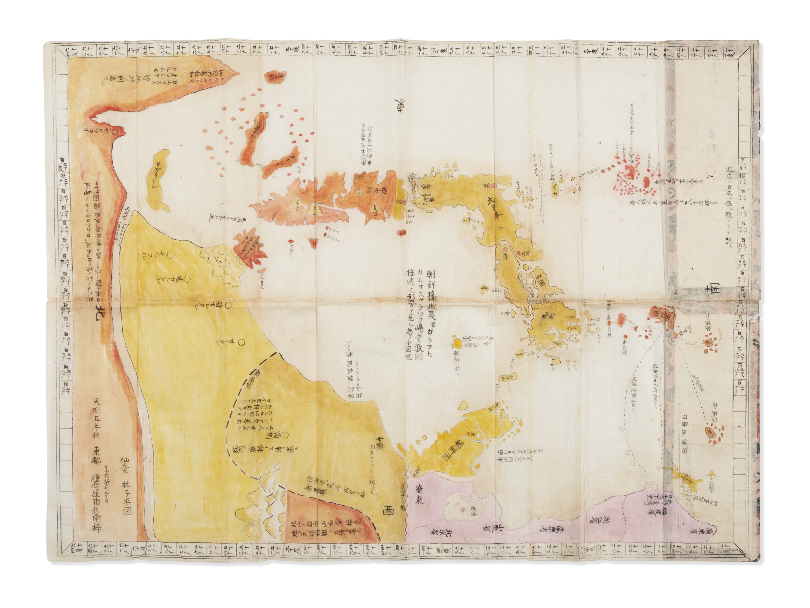 Manuscript Map of the Three Kingdoms, Japan, 1785 Christie’s