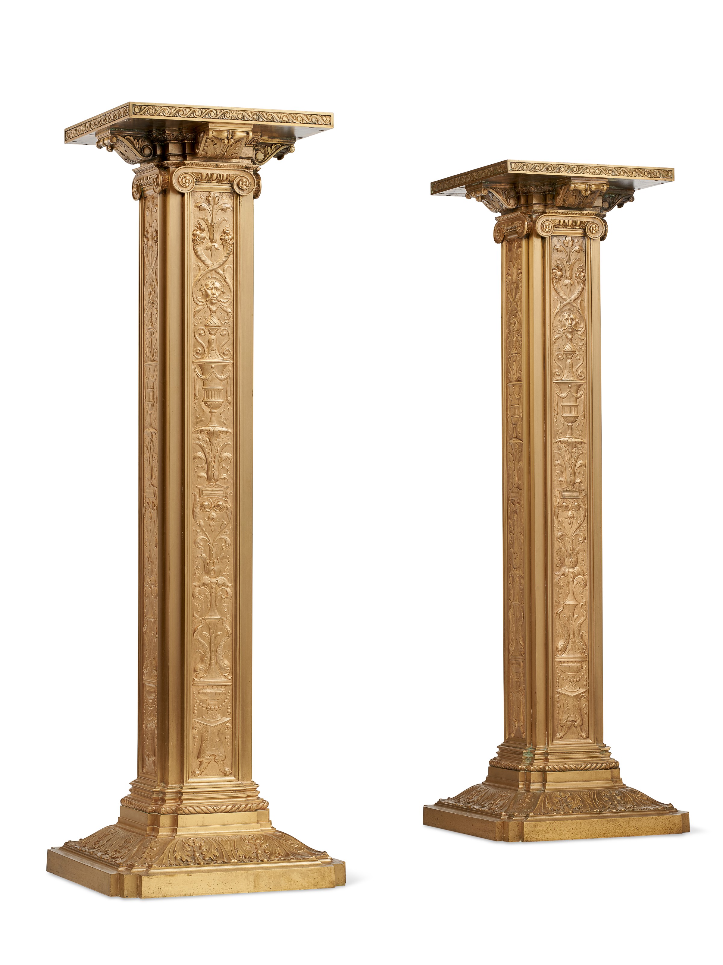 A pair of American laquered-bronze pedestals, cast by Gorham &amp; Co., Providence, Rhode Island, early 20th century. Sold for $7,500 on 19 October 2021, Online