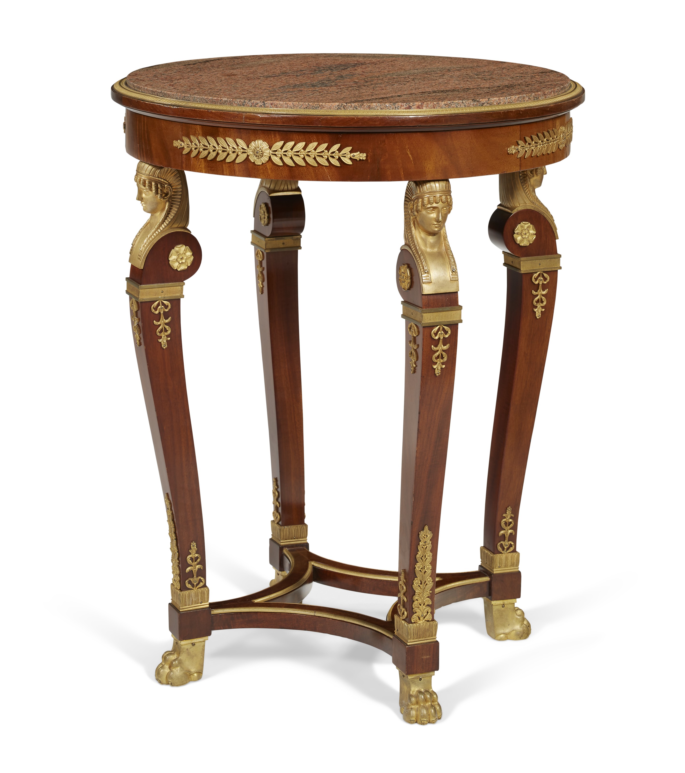 A French ormolu-mounted mahogany gueridon, late 19th century