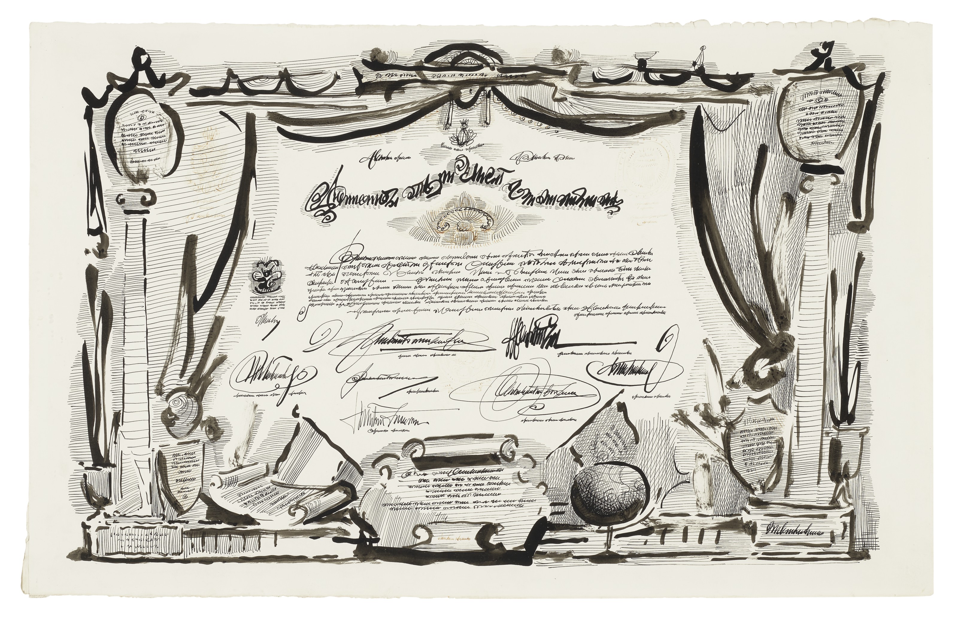 SAUL STEINBERG (1914-1999), Unaltd (Document) | Christie's