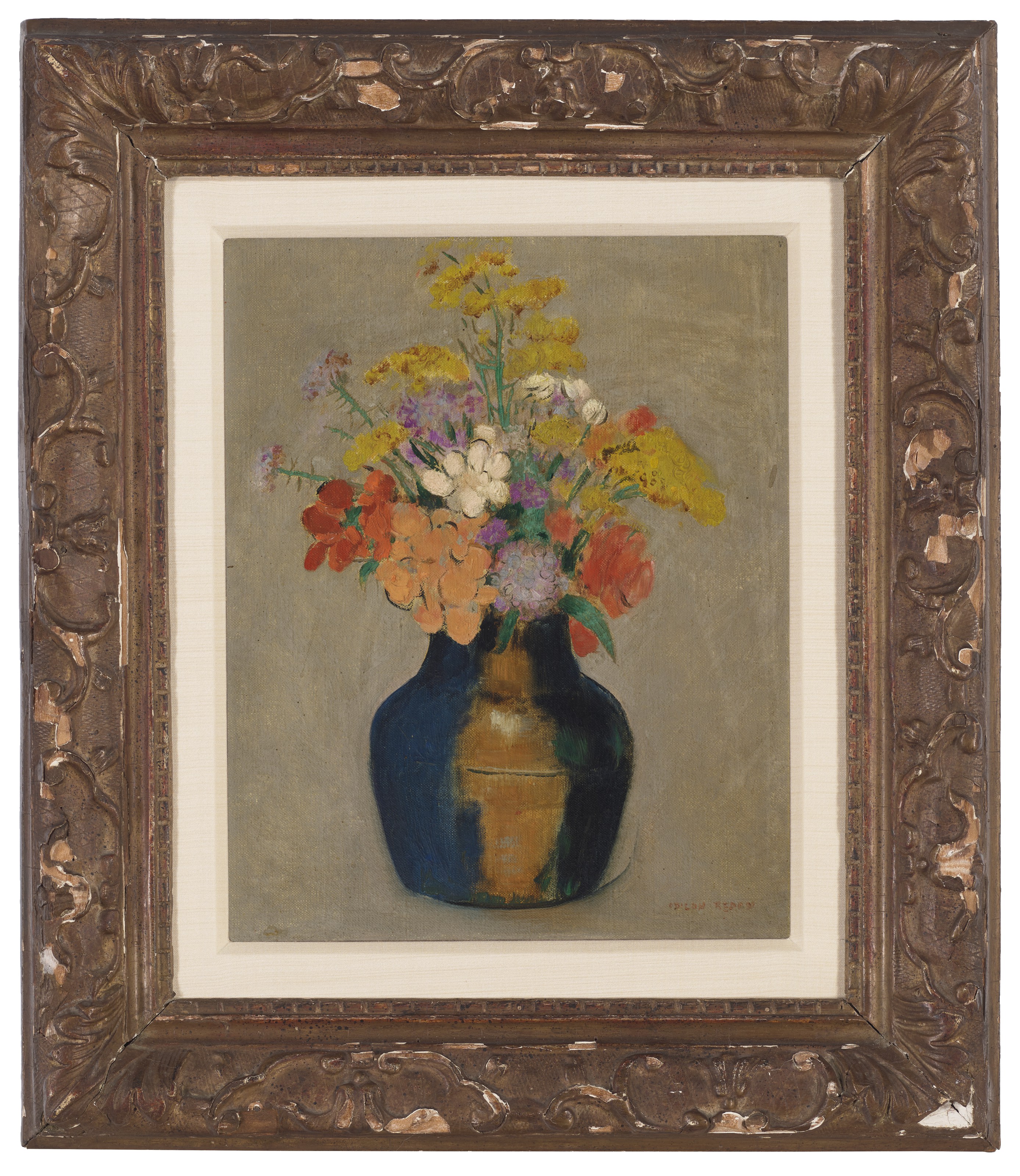 ODILON REDON (1840-1916), Bouquet de fleurs dans un vase