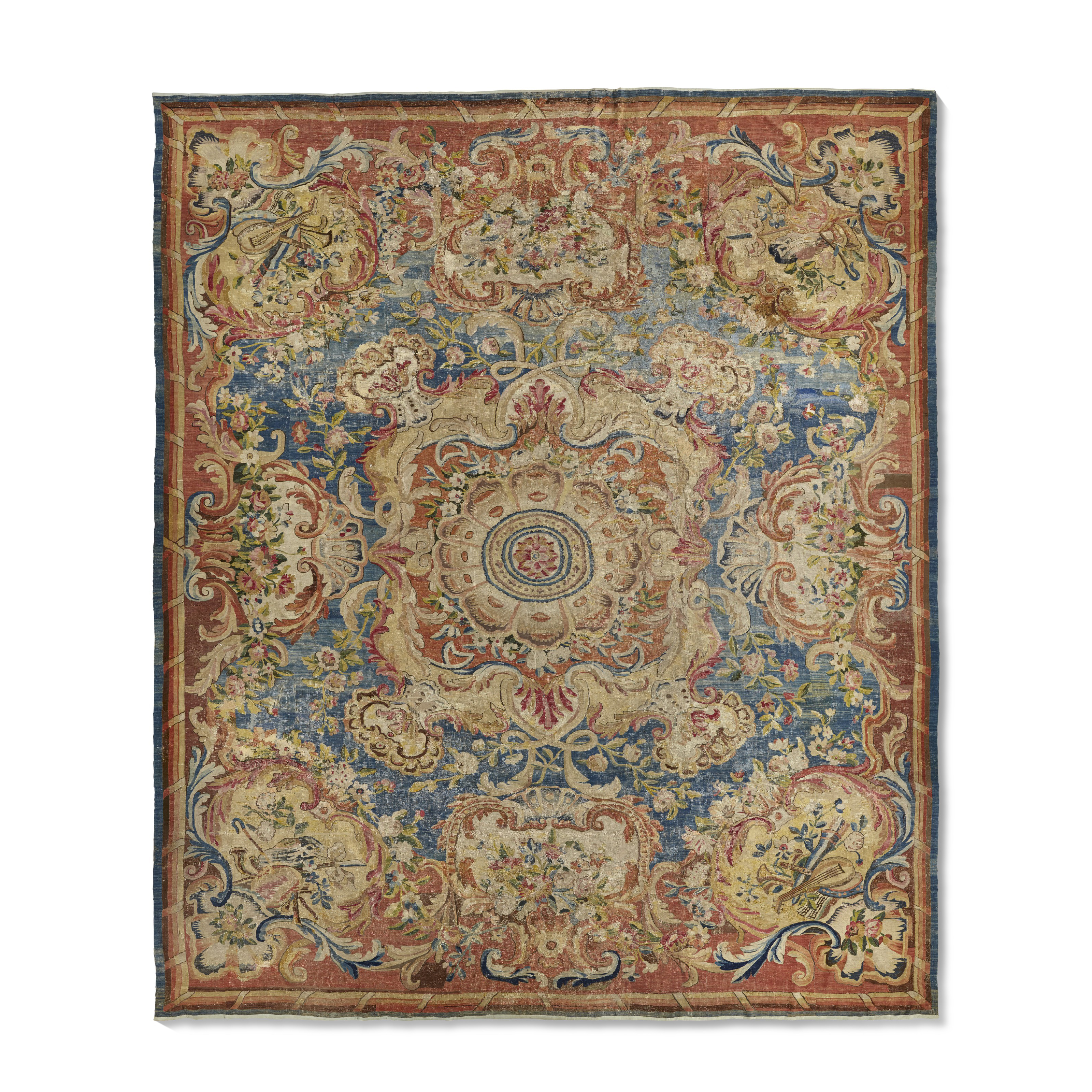 A LOUIS XIV SAVONNERIE CARPET FRAGMENT FROM THE GRANDE GALERIE DU