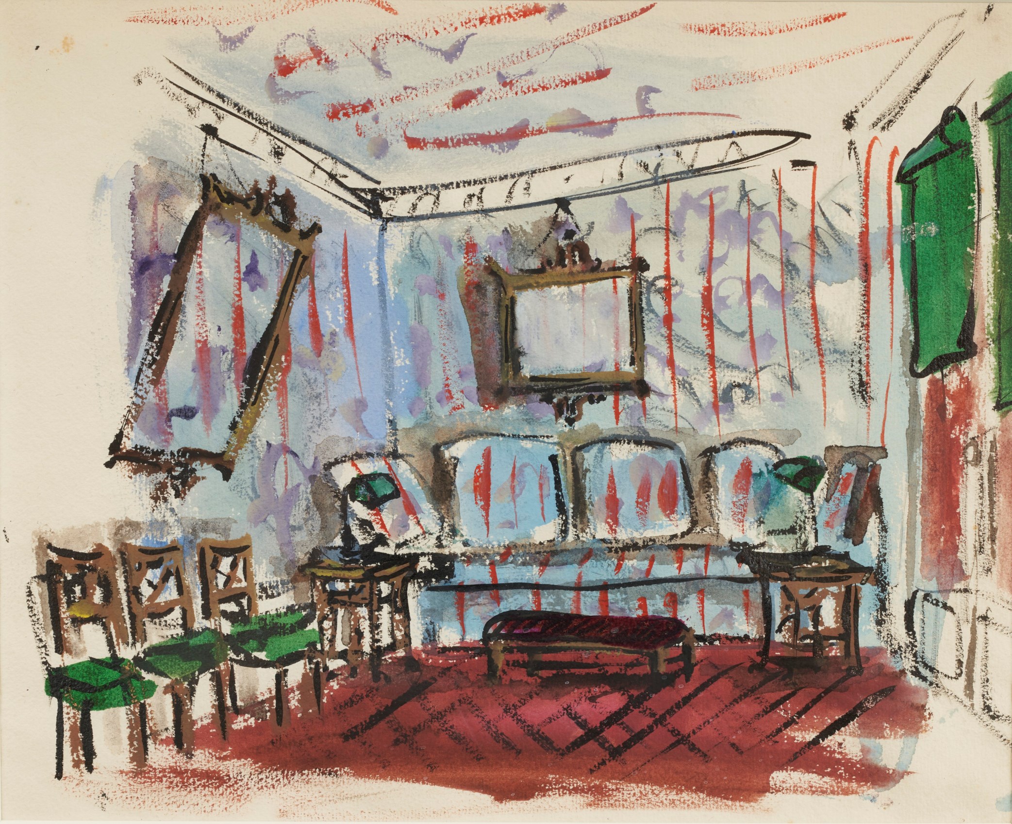 CHRISTIAN BÉRARD (1902-1949), Untitled (Study for an Interior), circa ...