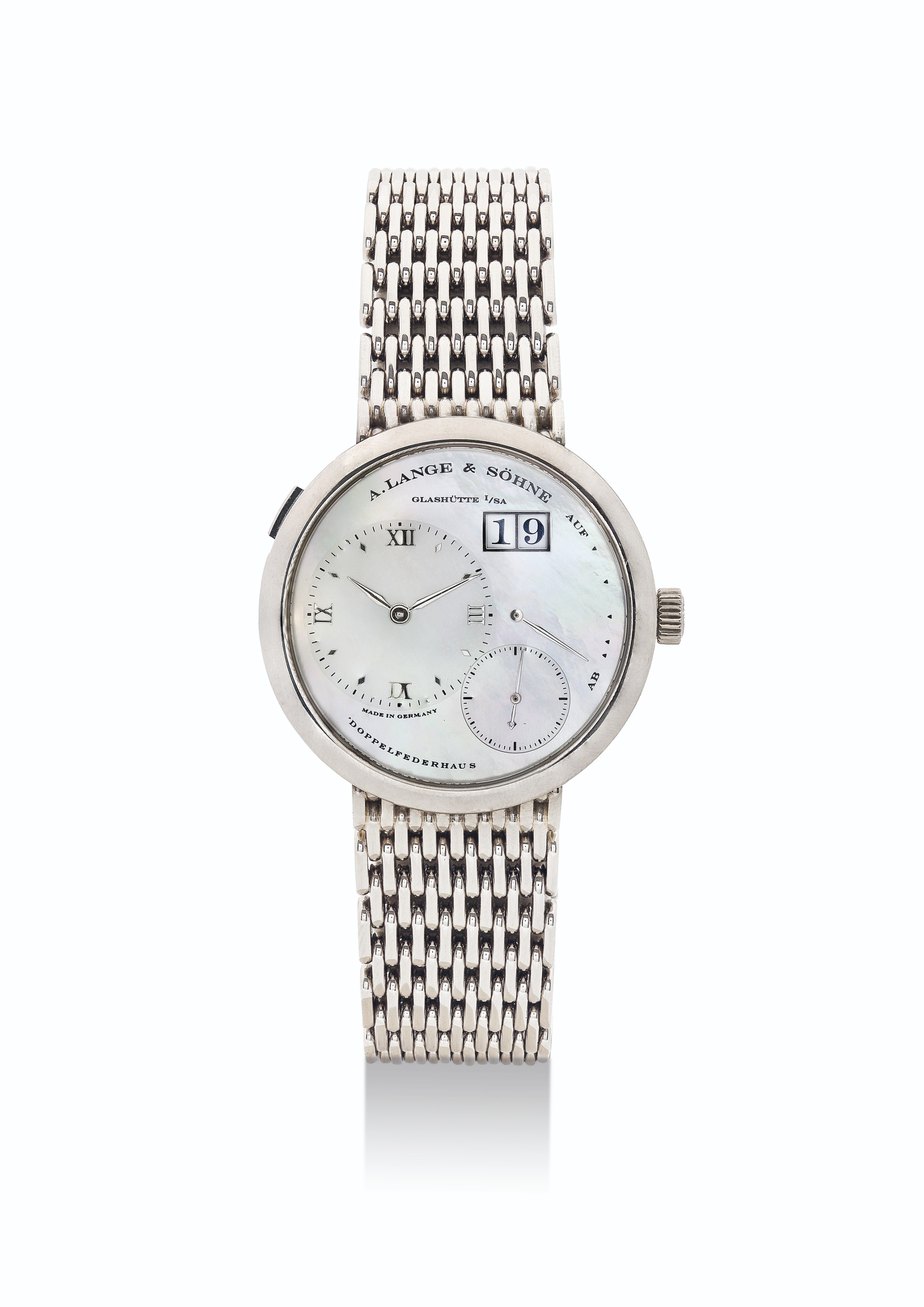 A. LANGE & SOHNE, 18K WHITE GOLD, MOTHER-OF-PEARL, LANGE 1, REF