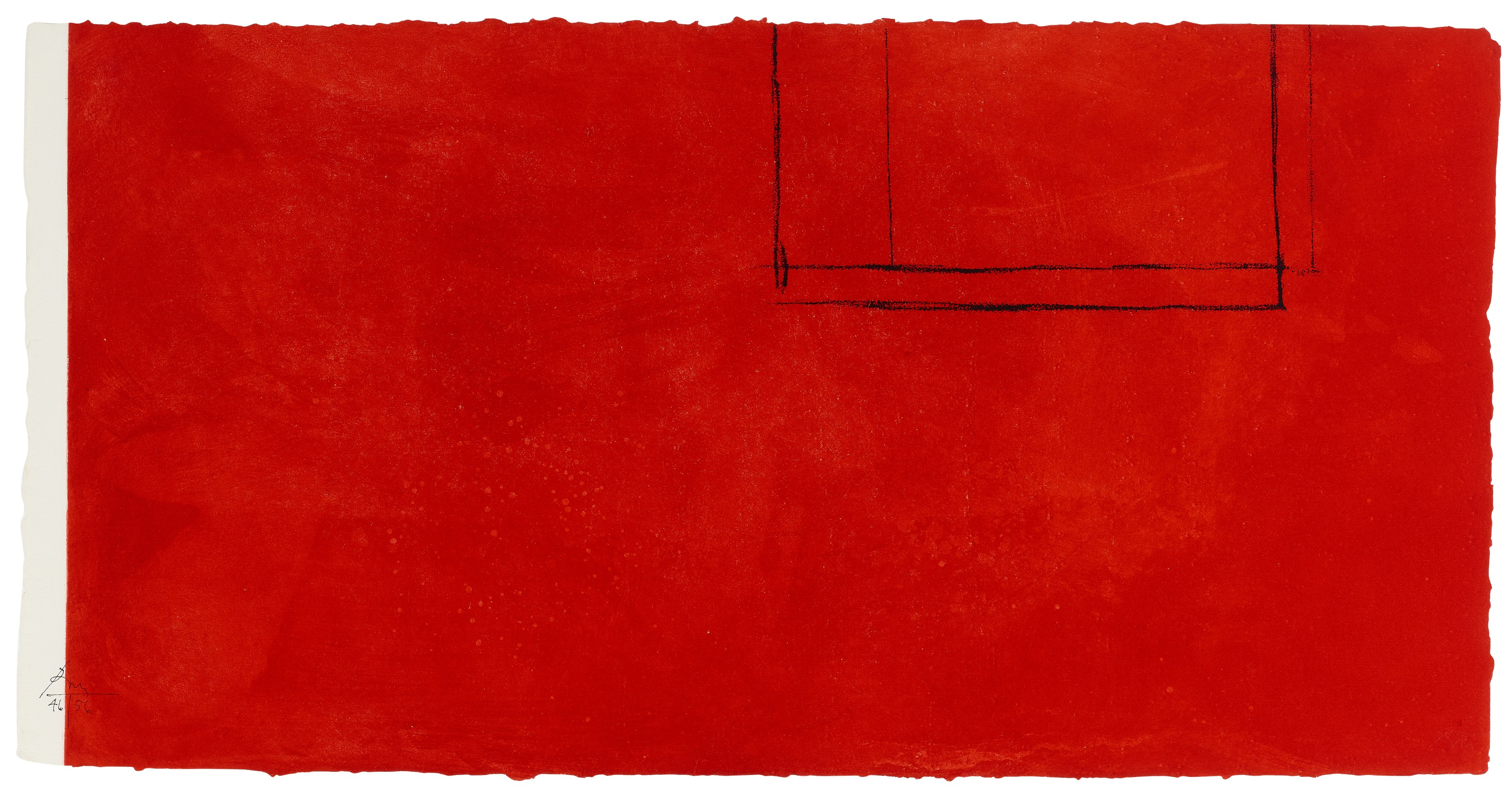 【中古】Robert Motherwell ROBERT MOTHERWELL (1915-1991), Red Open with White Line