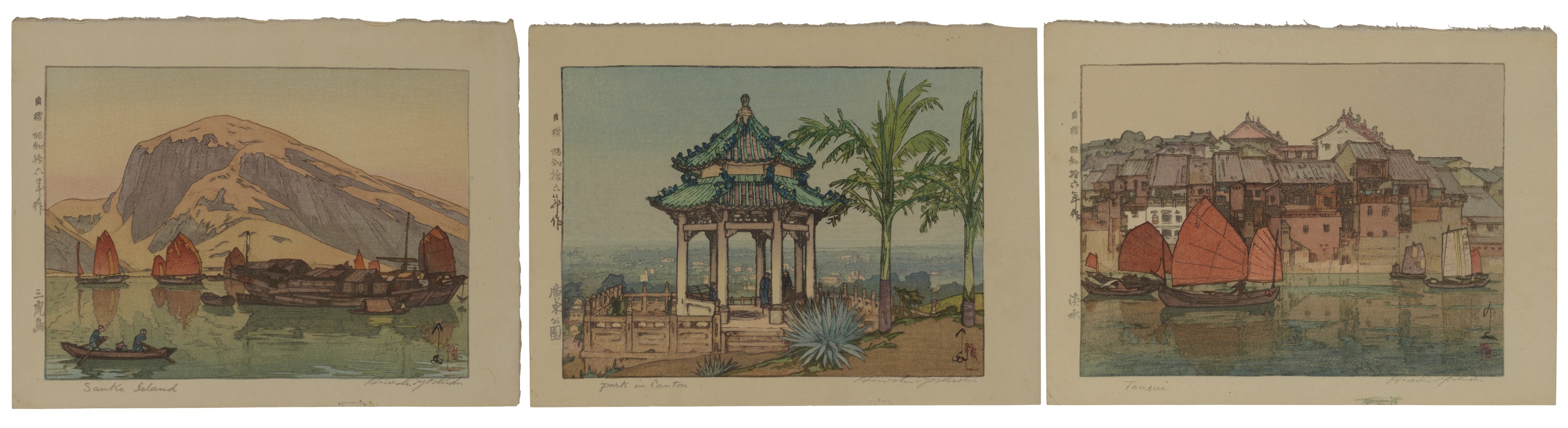 YOSHIDA HIROSHI (1876-1950), A group of three prints