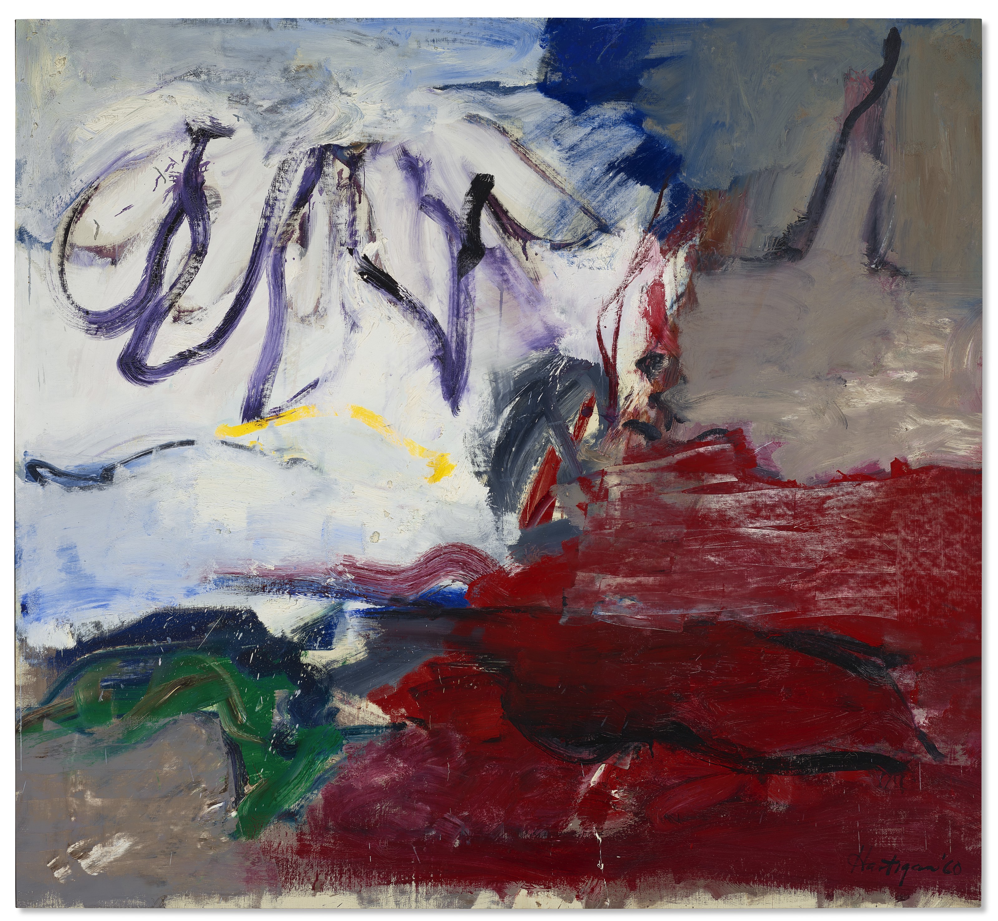 Grace Hartigan (1922-2008), The Snow Angel, 1960. Oil on canvas. 69 x 75&frac14; in (175.2 x 191.1 cm). Price on request. Offered in Grace Hartigan: No Rules&nbsp;on 17 July-8&nbsp;August 2021 at Christie&rsquo;s Southampton