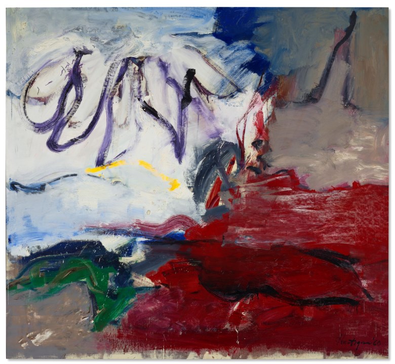 Grace Hartigan (1922-2008), The Snow Angel, 1960. Oil on canvas. 69 x 75¼ in (175.2 x 191.1 cm). Price on request. Offered in Grace Hartigan No Rules on 17 July-8 August 2021 at Christie’s Southampton