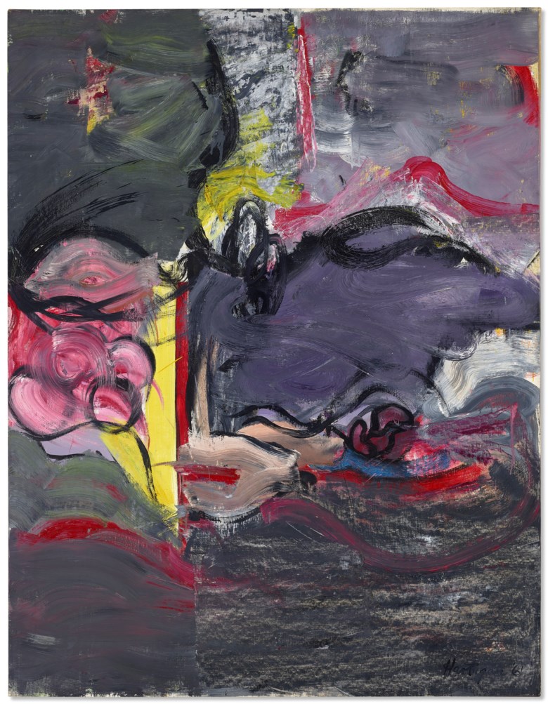 Grace Hartigan (1922-2008), Grey Eyed Athena, 1961. Oil on canvas. 64⅛ x 49¾ in (162.8 x 126.3 cm). Price on request. Offered in Grace Hartigan No Rules on 17 July-8 August 2021 at Christie’s Southampton