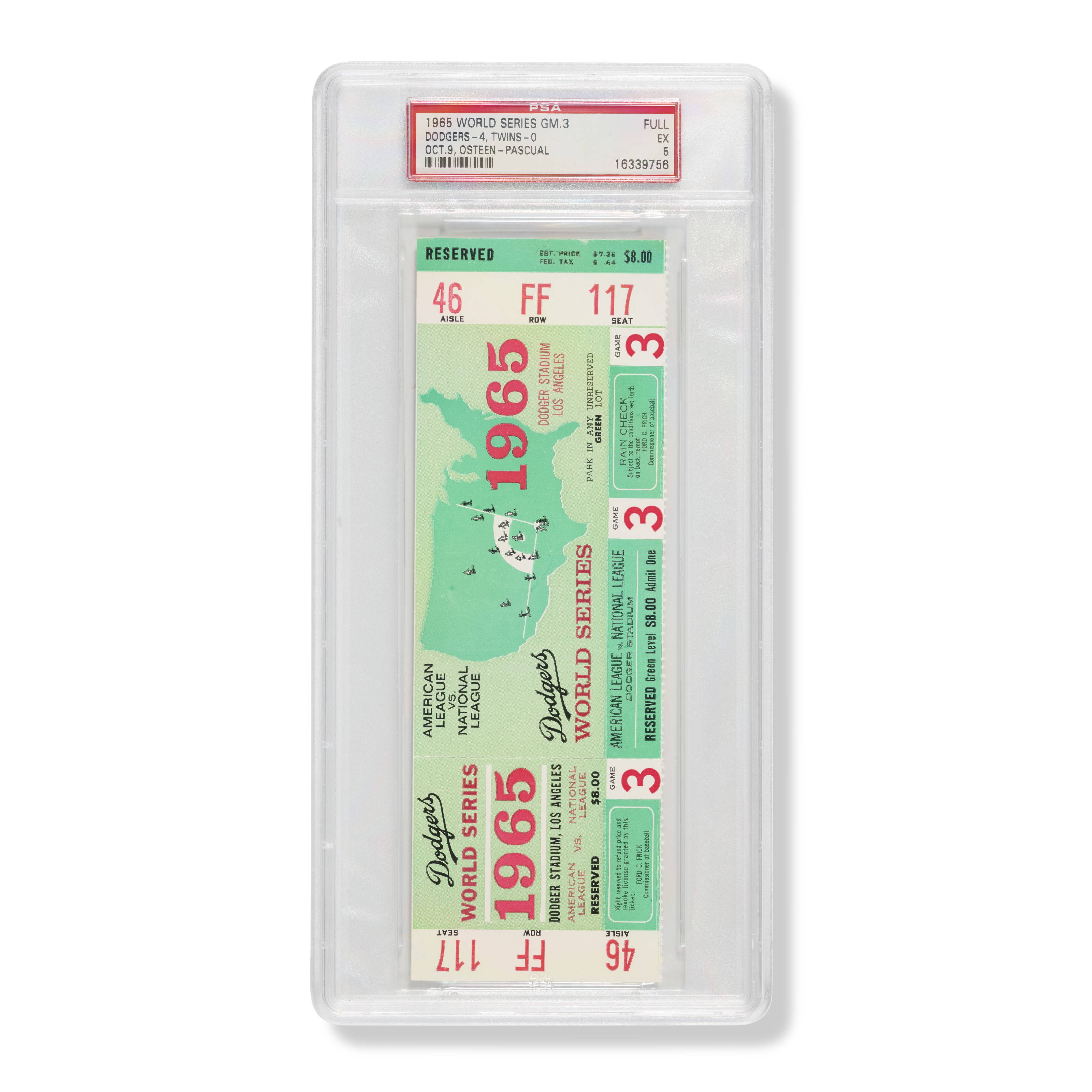 1965 World Series Game (3) full ticket, | Christie’s
