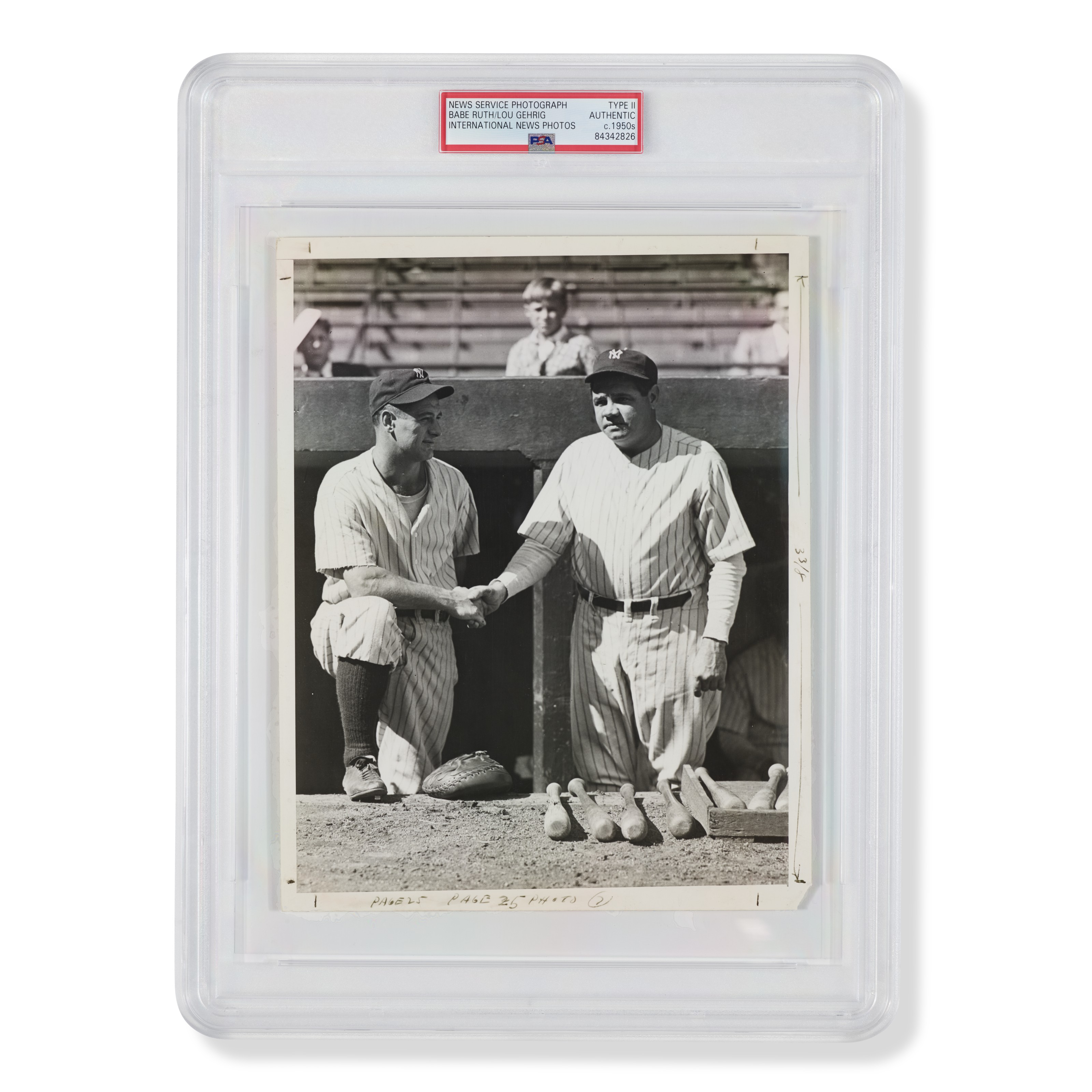 Babe Ruth and Lou Gehrig Photograph c.1931 (PSA/DNA Type II), | Christie’s