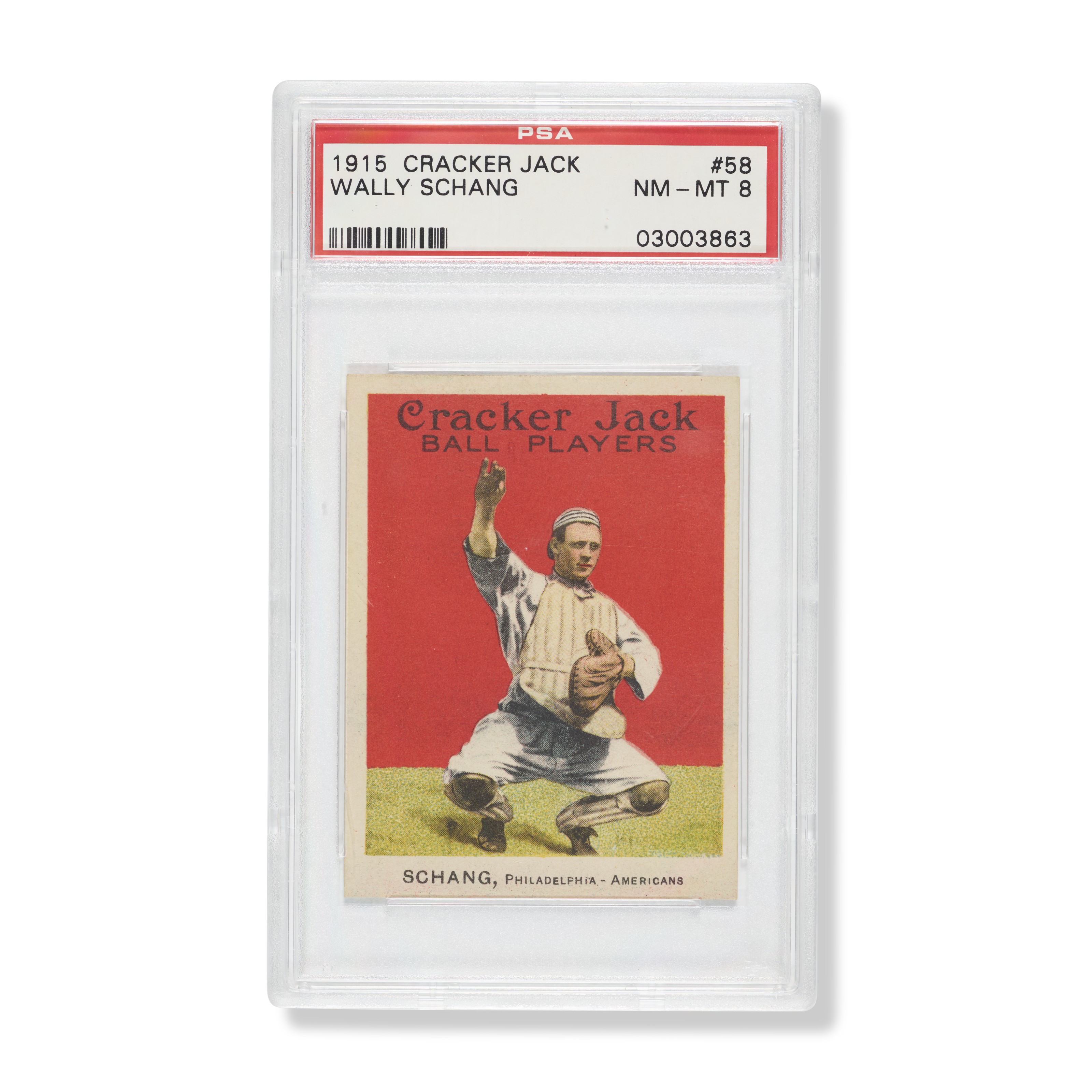 1915 Cracker Jack #58 Wally Schang (PSA NM-MT 8), | Christie’s