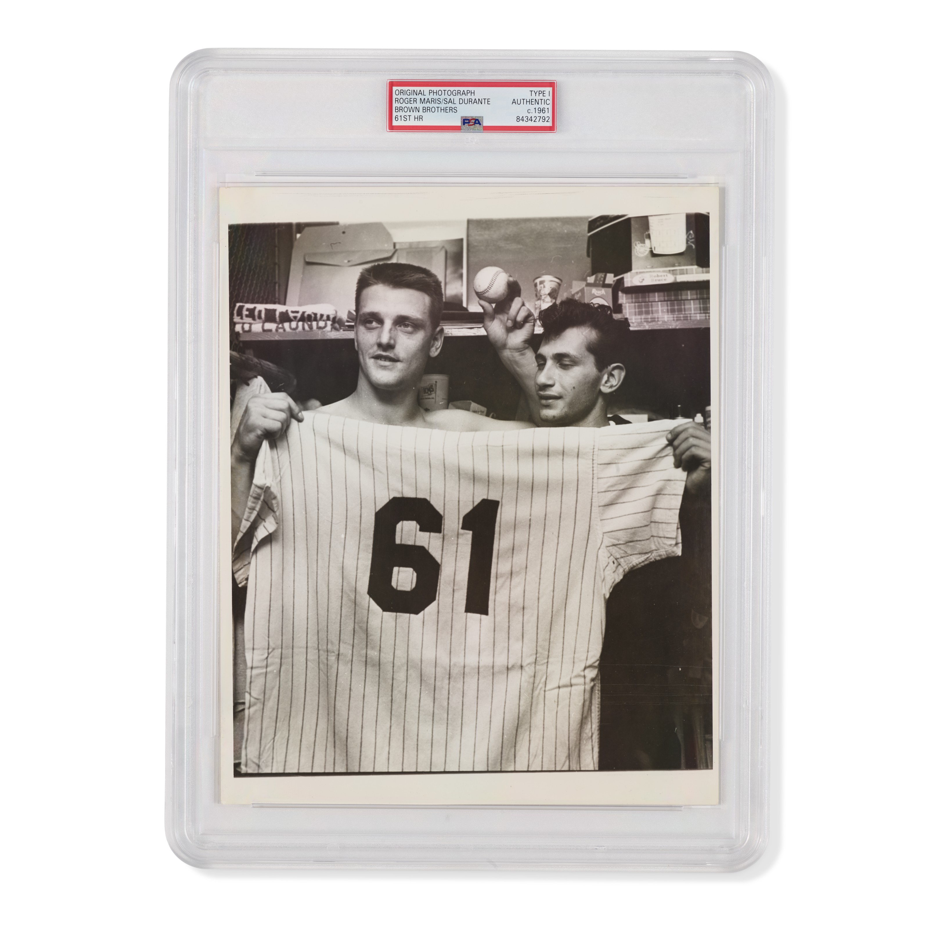 October 1, 1961 Roger Maris Holding 61 Jersey and 61st Home Run