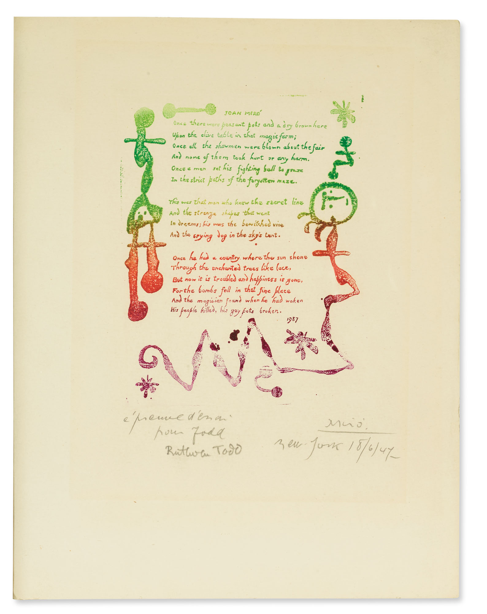 TODD, Ruthven, Stanley William HAYTER, et Joan MIRÓ