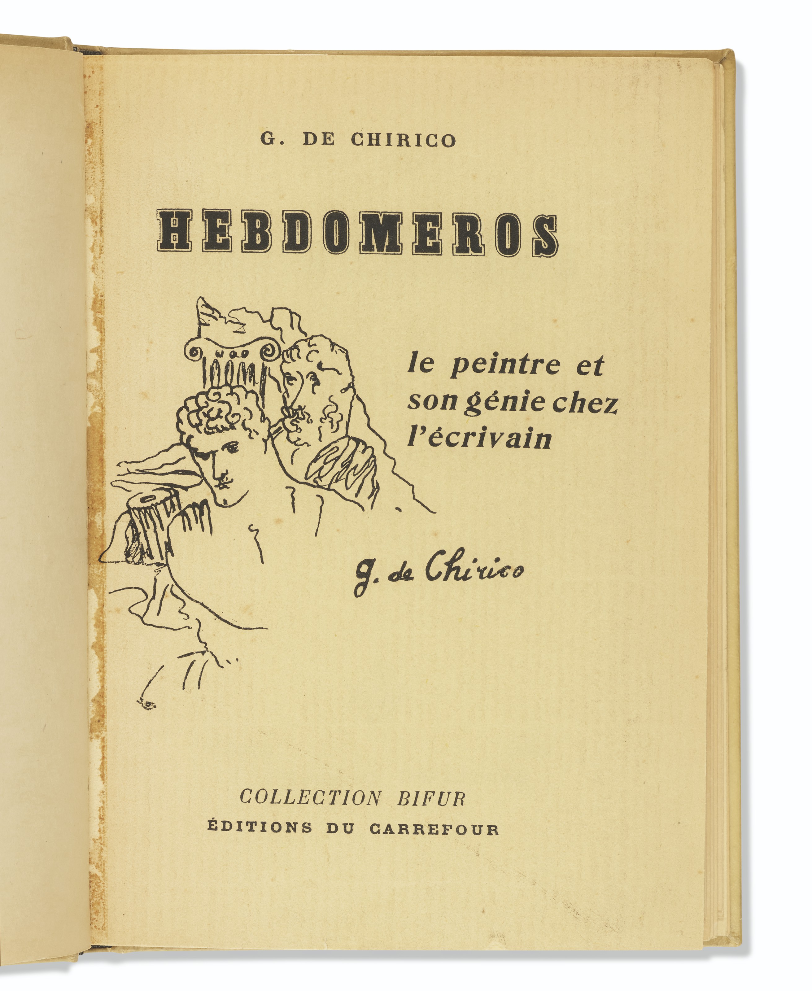 Hebdomeros. Le peintre et son génie chez l’écrivain. Paris : Éditions du Carrefour, 1929