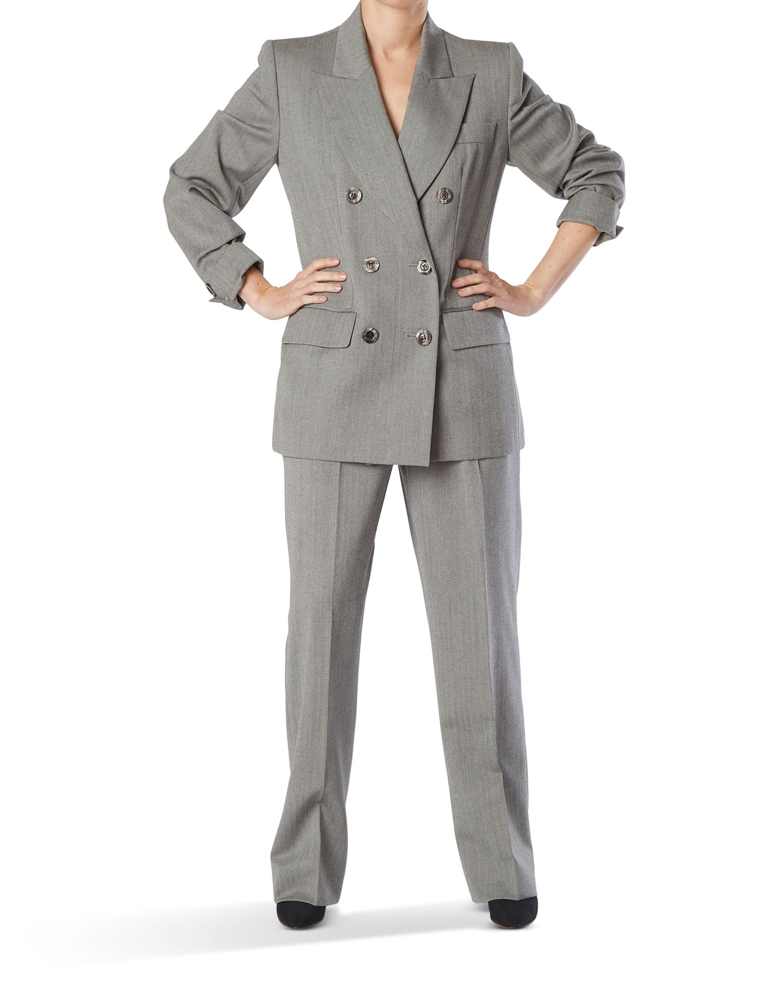 Alphabetical order Smash breaking Dawn YVES SAINT LAURENT RIVE GAUCHE CIRCA 1990, COSTUME PANTALON MASCULIN EN  LAINAGE GRIS A CHEVRONS | Christie's