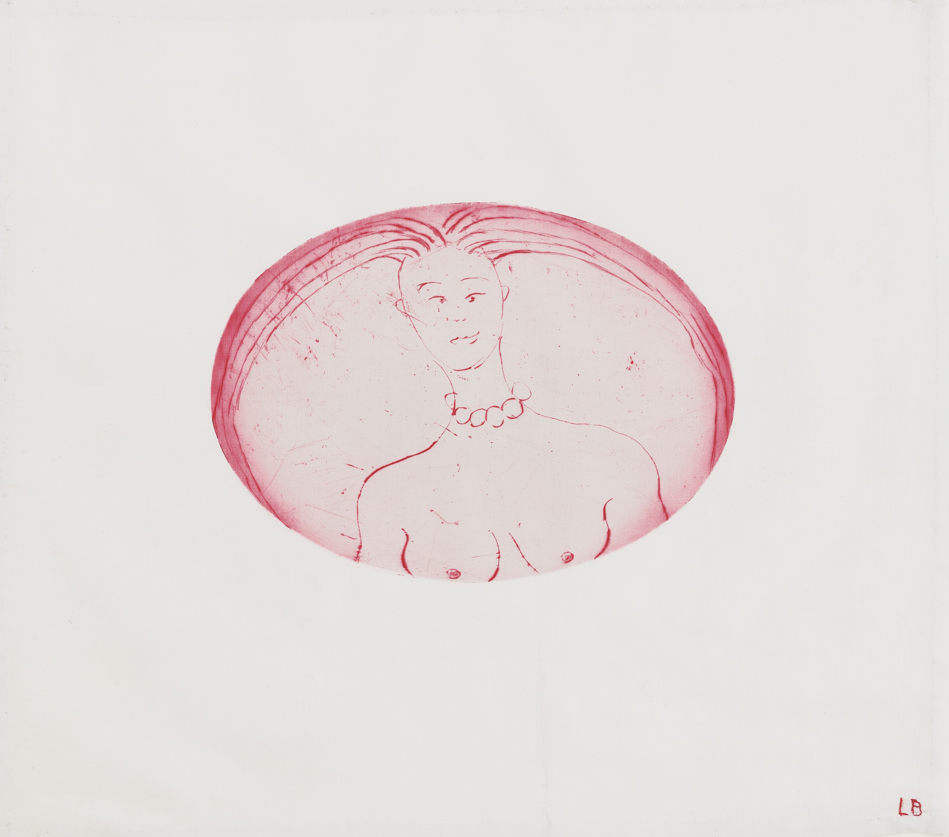 Louise Bourgeois (1911–2010), The cross-eyed woman I, 2004. Drypoint printed on fabric. 15⅛ x 17¼  in (38.4 x 43.8  cm). Estimate: €6,000-8,000. Offered in Women in Art on 16 June 2021 at Christie’s in Paris